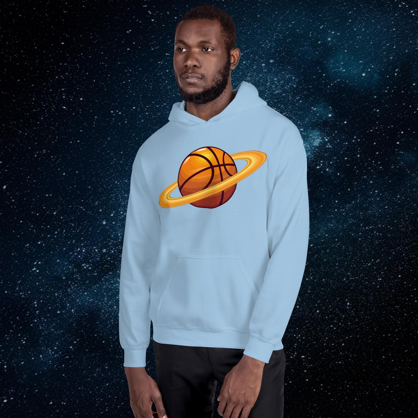 Basketball Planet Ball is Life Unisex Hoodie Light Blue Hoodies Basketball NBA Next Cult Brand