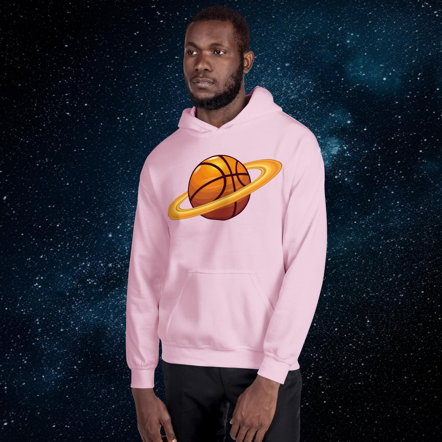 Basketball Planet Ball is Life Unisex Hoodie Light Pink Hoodies Basketball NBA Next Cult Brand