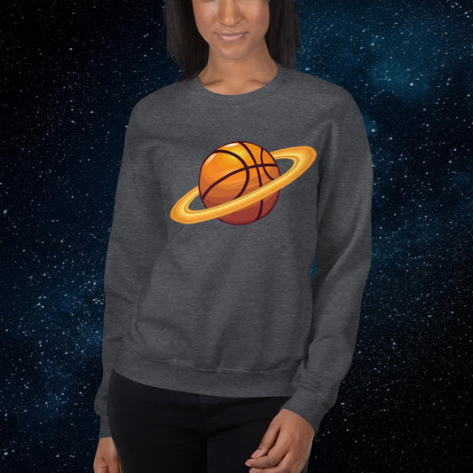 Basketball Planet Ball is Life Unisex Sweatshirt Dark Heather Sweatshirts Basketball NBA Next Cult Brand