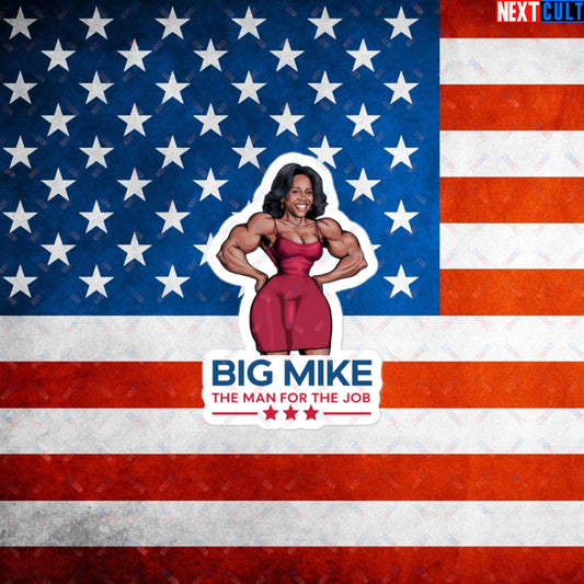 Big Mike Michelle Obama is a Man Funny Conspiracy Theory Bubble-free stickers 3″×3″ Stickers Conspiracy Theories Democrats Obama Politics Next Cult Brand