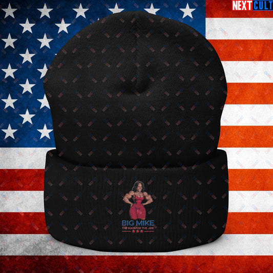 Big Mike Michelle Obama is a Man Funny Conspiracy Theory Cuffed Beanie Black Hats Conspiracy Theories Democrats Obama Politics Next Cult Brand