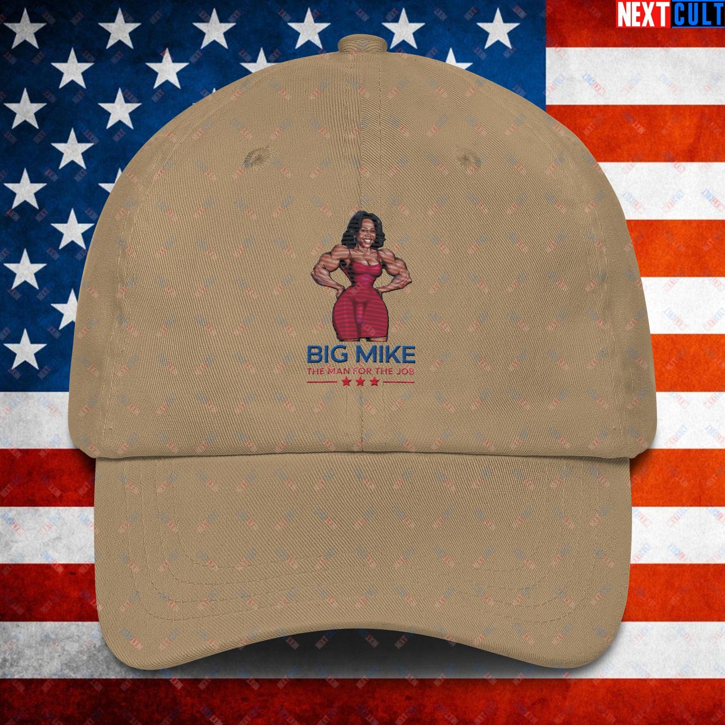 Big Mike Michelle Obama is a Man Funny Conspiracy Theory Dad hat Khaki Hats Conspiracy Theories Democrats Obama Politics Next Cult Brand