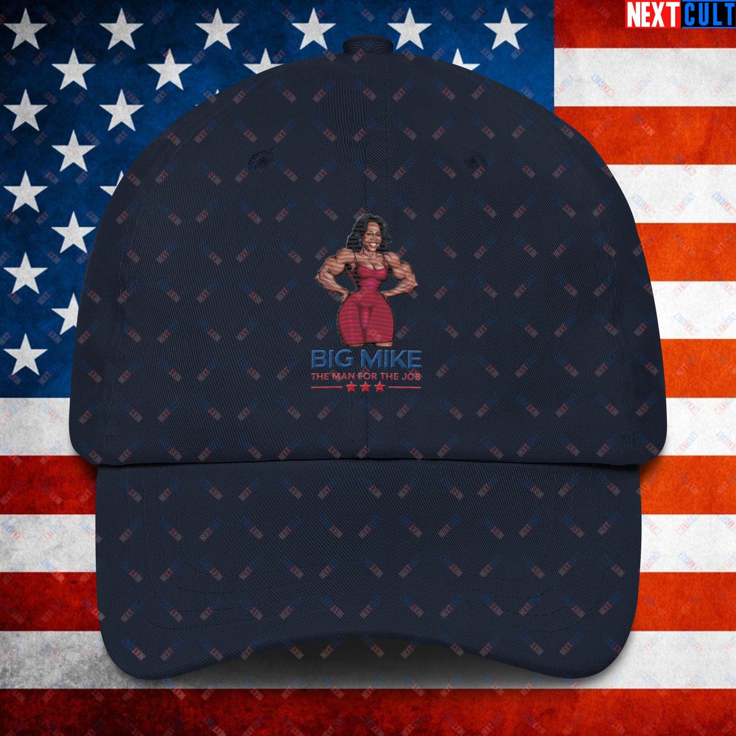 Big Mike Michelle Obama is a Man Funny Conspiracy Theory Dad hat Navy Hats Conspiracy Theories Democrats Obama Politics Next Cult Brand