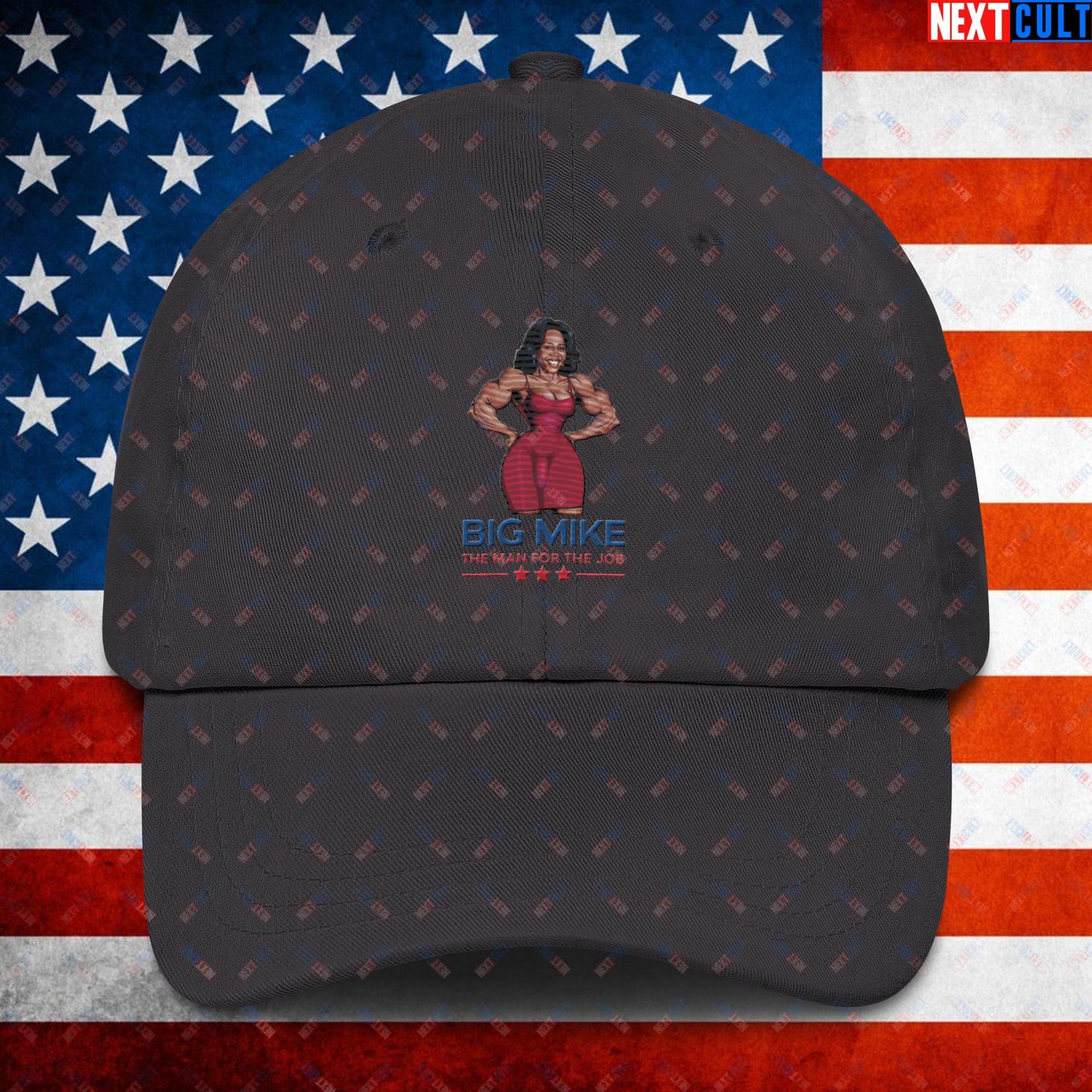 Big Mike Michelle Obama is a Man Funny Conspiracy Theory Dad hat Dark Grey Hats Conspiracy Theories Democrats Obama Politics Next Cult Brand