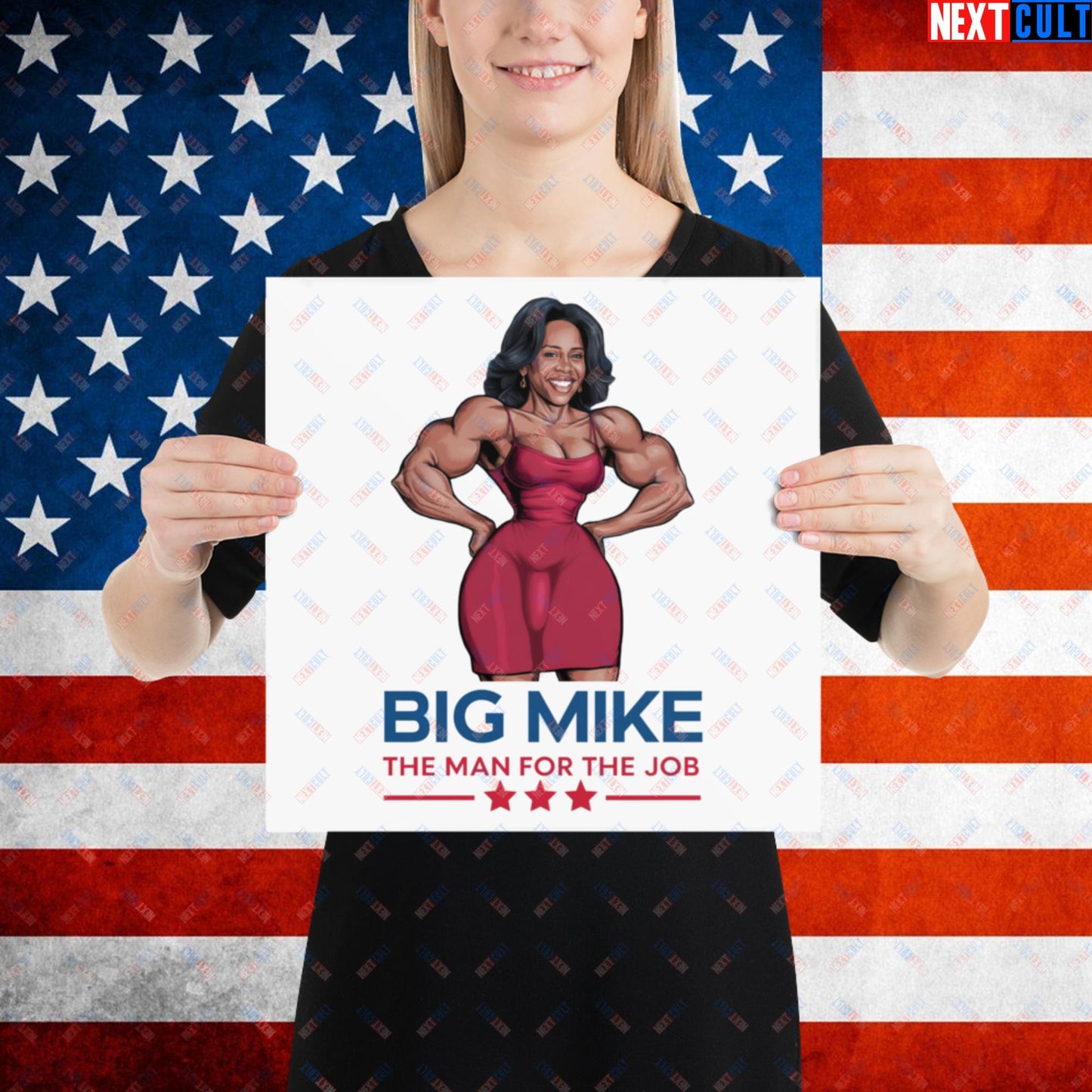 Big Mike Michelle Obama is a Man Funny Conspiracy Theory Poster 14″×14″ Posters Conspiracy Theories Democrats Obama Politics Next Cult Brand