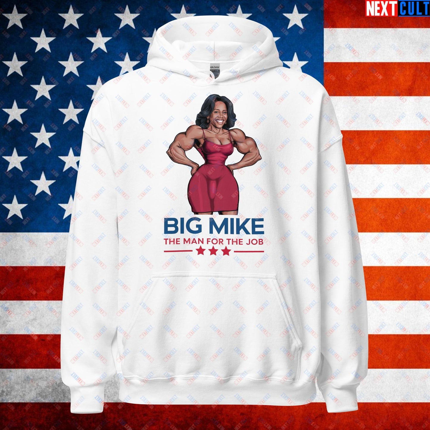 Big Mike Michelle Obama is a Man Funny Conspiracy Theory Unisex Hoodie White Hoodies Conspiracy Theories Democrats Obama Politics Next Cult Brand