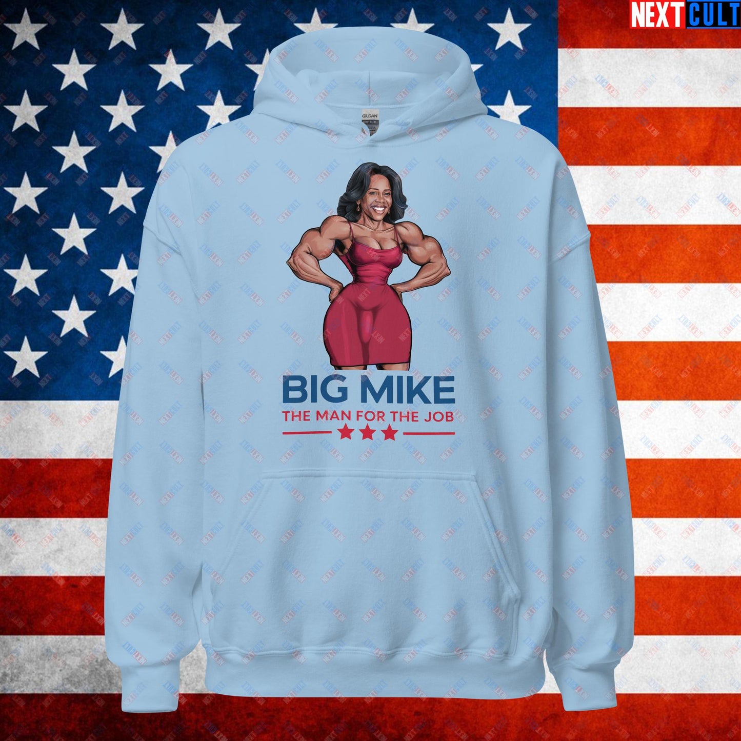 Big Mike Michelle Obama is a Man Funny Conspiracy Theory Unisex Hoodie Light Blue Hoodies Conspiracy Theories Democrats Obama Politics Next Cult Brand