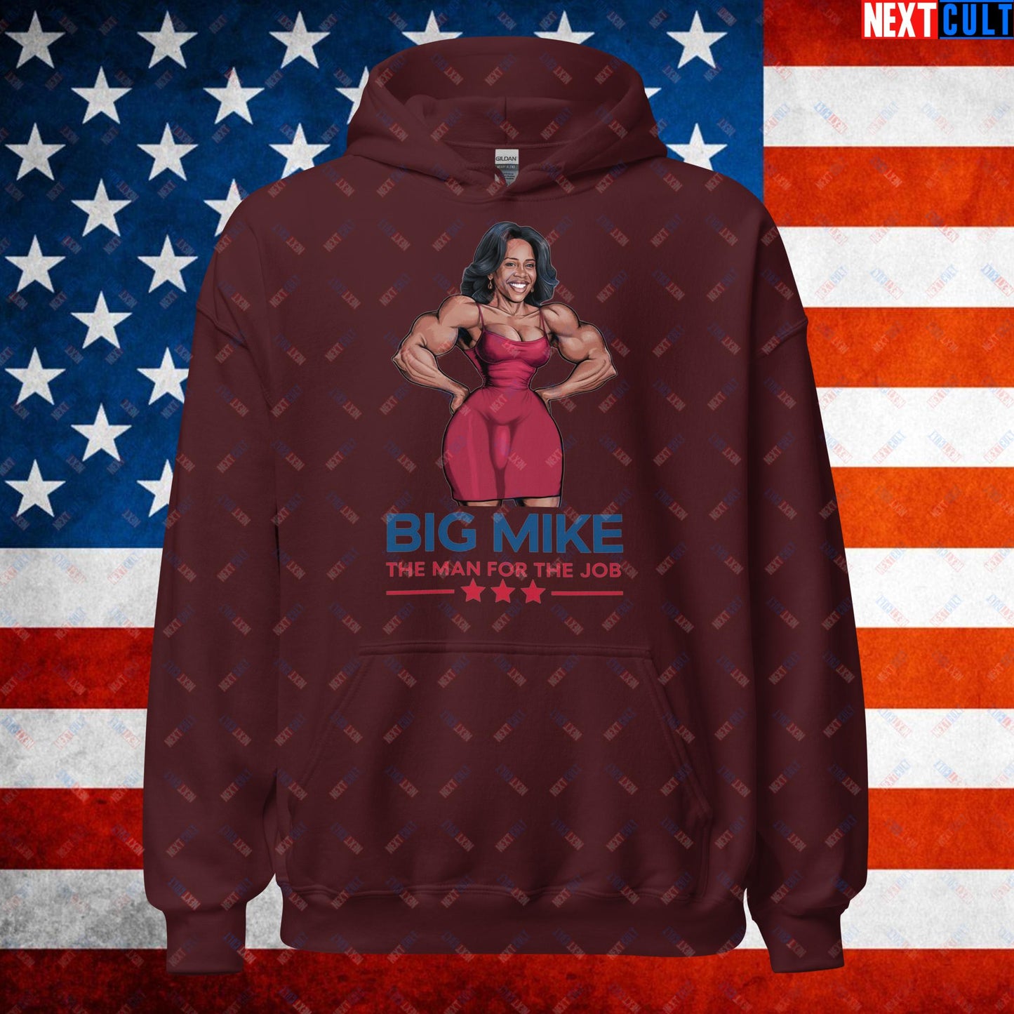 Big Mike Michelle Obama is a Man Funny Conspiracy Theory Unisex Hoodie Maroon Hoodies Conspiracy Theories Democrats Obama Politics Next Cult Brand