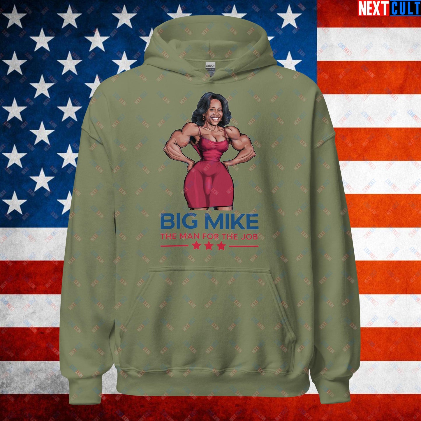 Big Mike Michelle Obama is a Man Funny Conspiracy Theory Unisex Hoodie Military Green Hoodies Conspiracy Theories Democrats Obama Politics Next Cult Brand