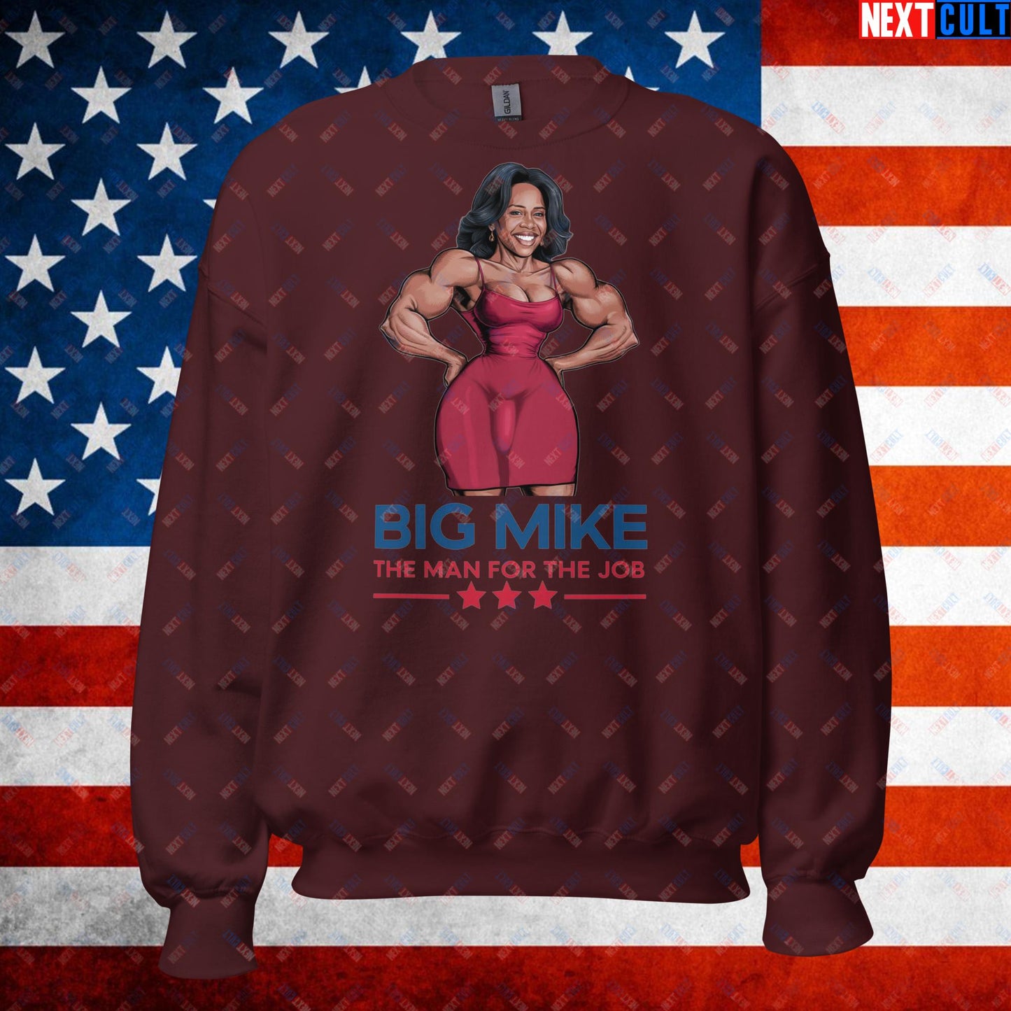 Big Mike Michelle Obama is a Man Funny Conspiracy Theory Unisex Sweatshirt Maroon Sweatshirts Conspiracy Theories Democrats Obama Politics Next Cult Brand