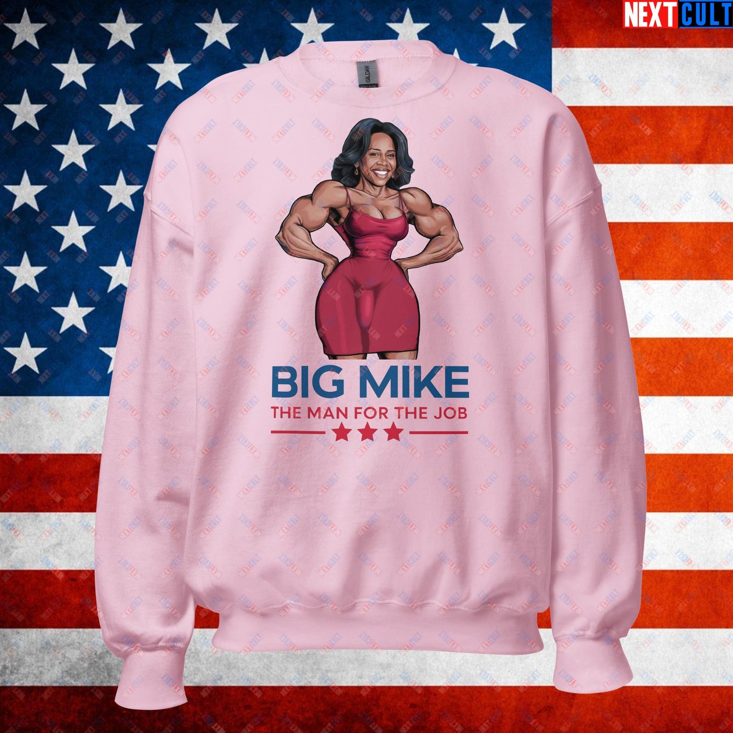 Big Mike Michelle Obama is a Man Funny Conspiracy Theory Unisex Sweatshirt Light Pink Sweatshirts Conspiracy Theories Democrats Obama Politics Next Cult Brand