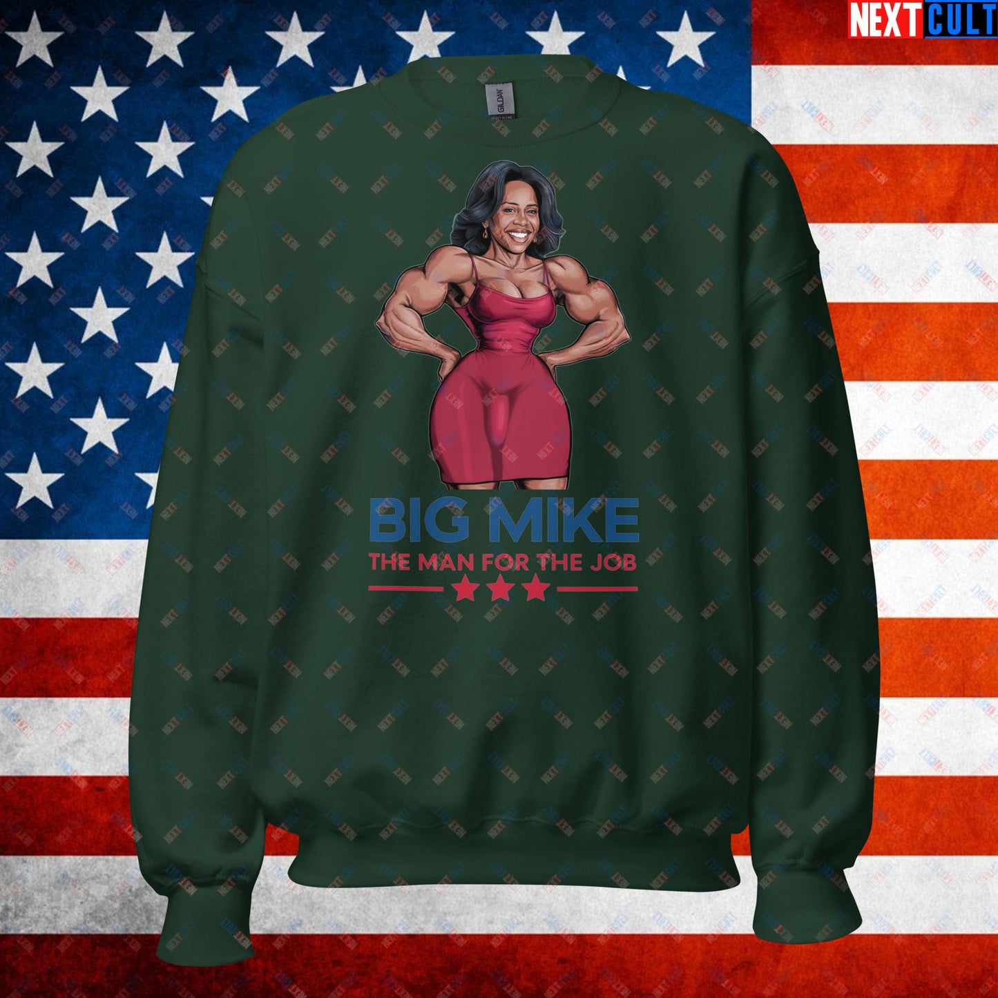 Big Mike Michelle Obama is a Man Funny Conspiracy Theory Unisex Sweatshirt Forest Green Sweatshirts Conspiracy Theories Democrats Obama Politics Next Cult Brand