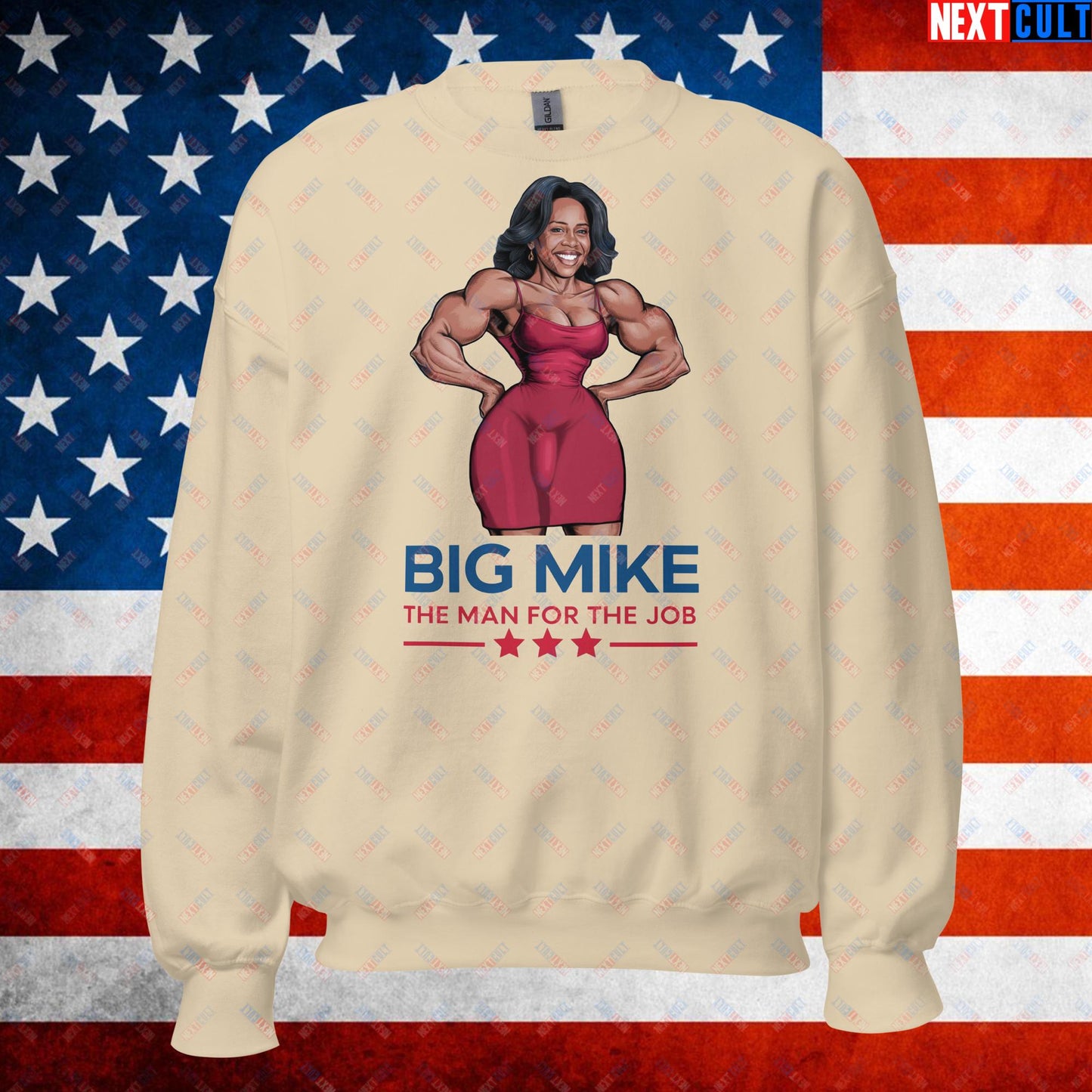 Big Mike Michelle Obama is a Man Funny Conspiracy Theory Unisex Sweatshirt Sand Sweatshirts Conspiracy Theories Democrats Obama Politics Next Cult Brand