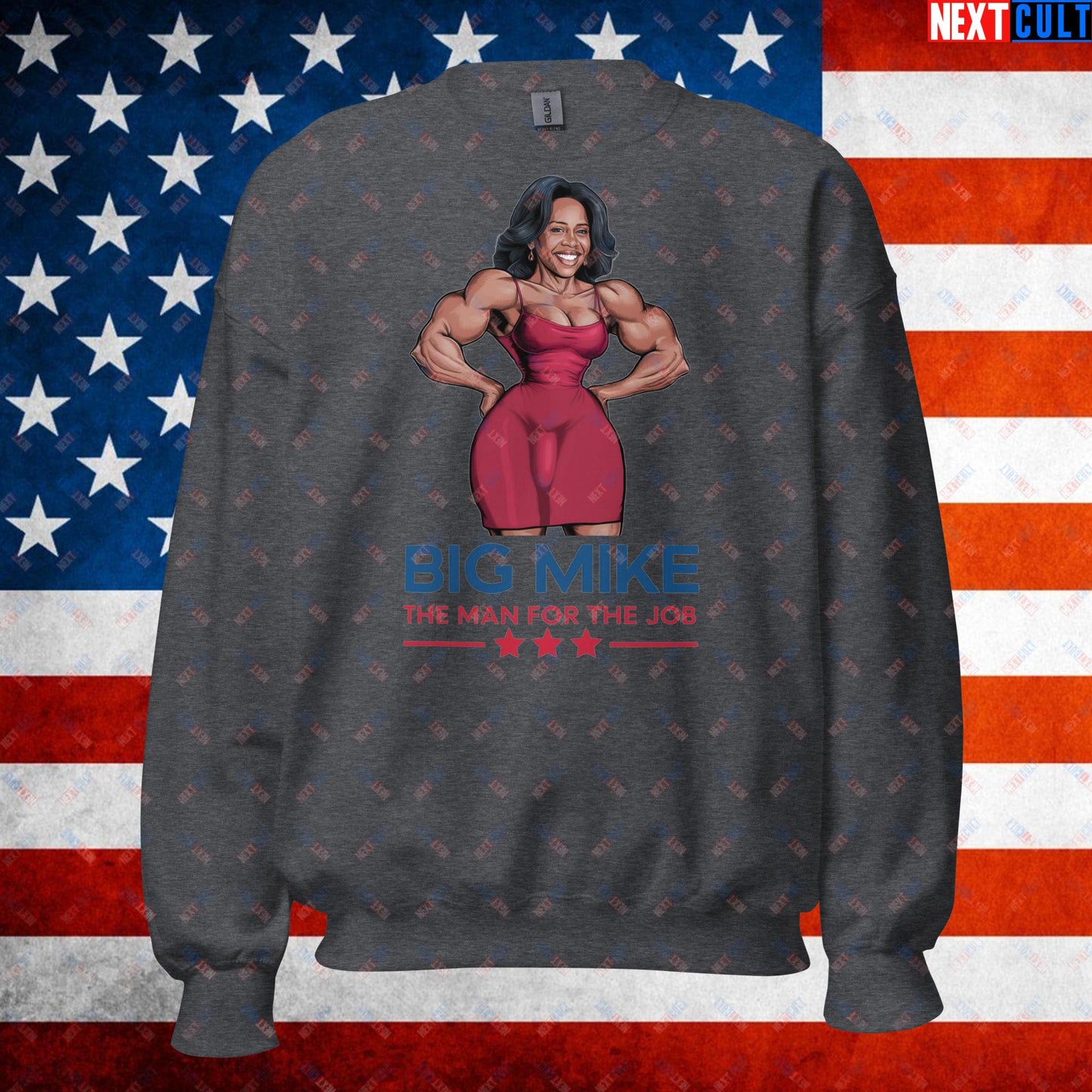 Big Mike Michelle Obama is a Man Funny Conspiracy Theory Unisex Sweatshirt Dark Heather Sweatshirts Conspiracy Theories Democrats Obama Politics Next Cult Brand
