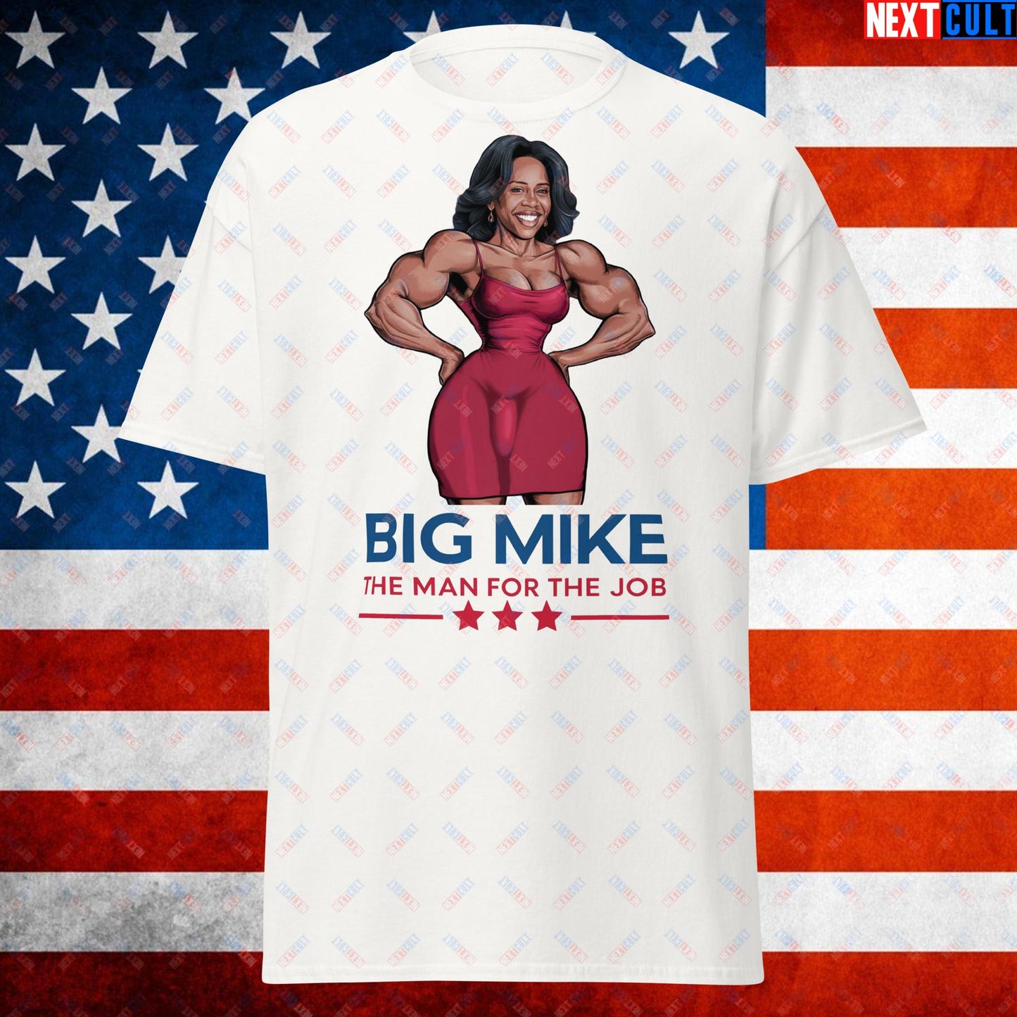 Big Mike Michelle Obama is a Man Funny Conspiracy Theory Unisex tee White T-shirts Conspiracy Theories Democrats Obama Politics Next Cult Brand