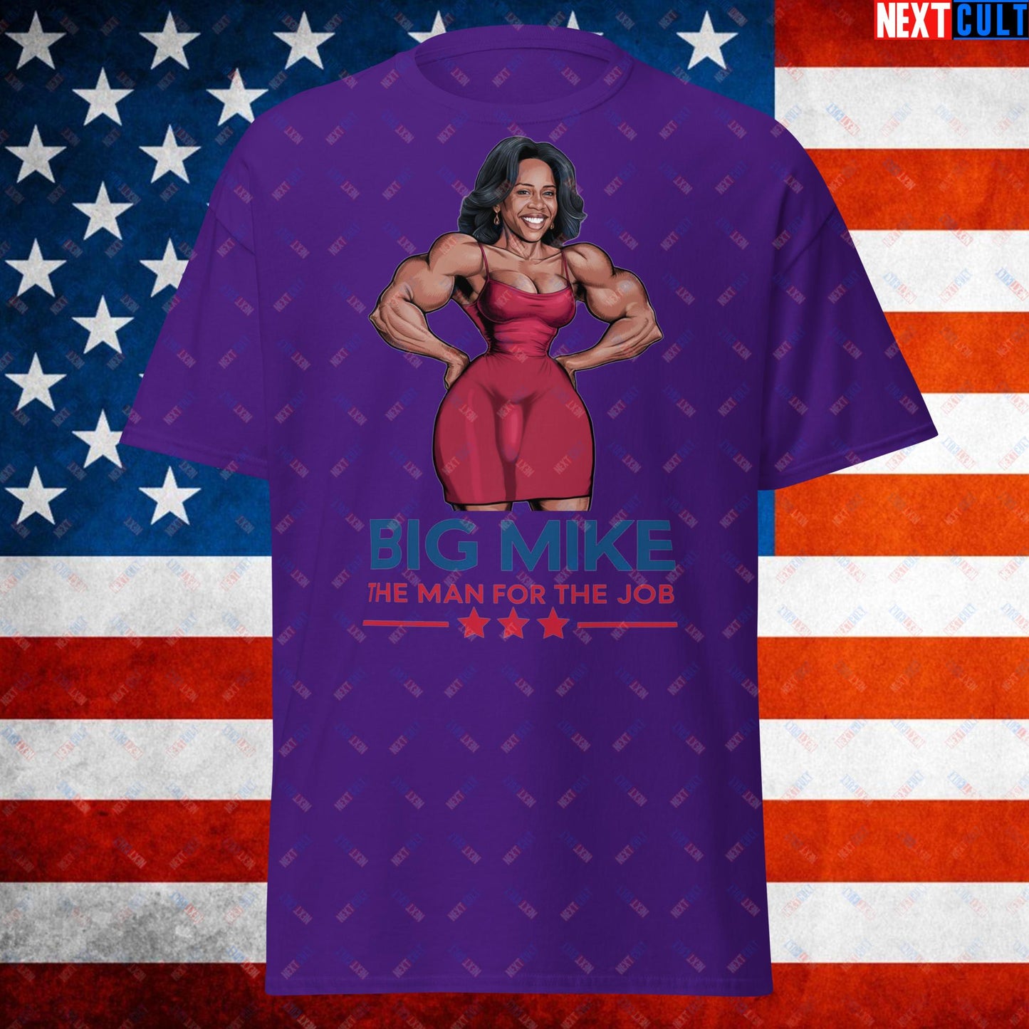 Big Mike Michelle Obama is a Man Funny Conspiracy Theory Unisex tee Purple T-shirts Conspiracy Theories Democrats Obama Politics Next Cult Brand