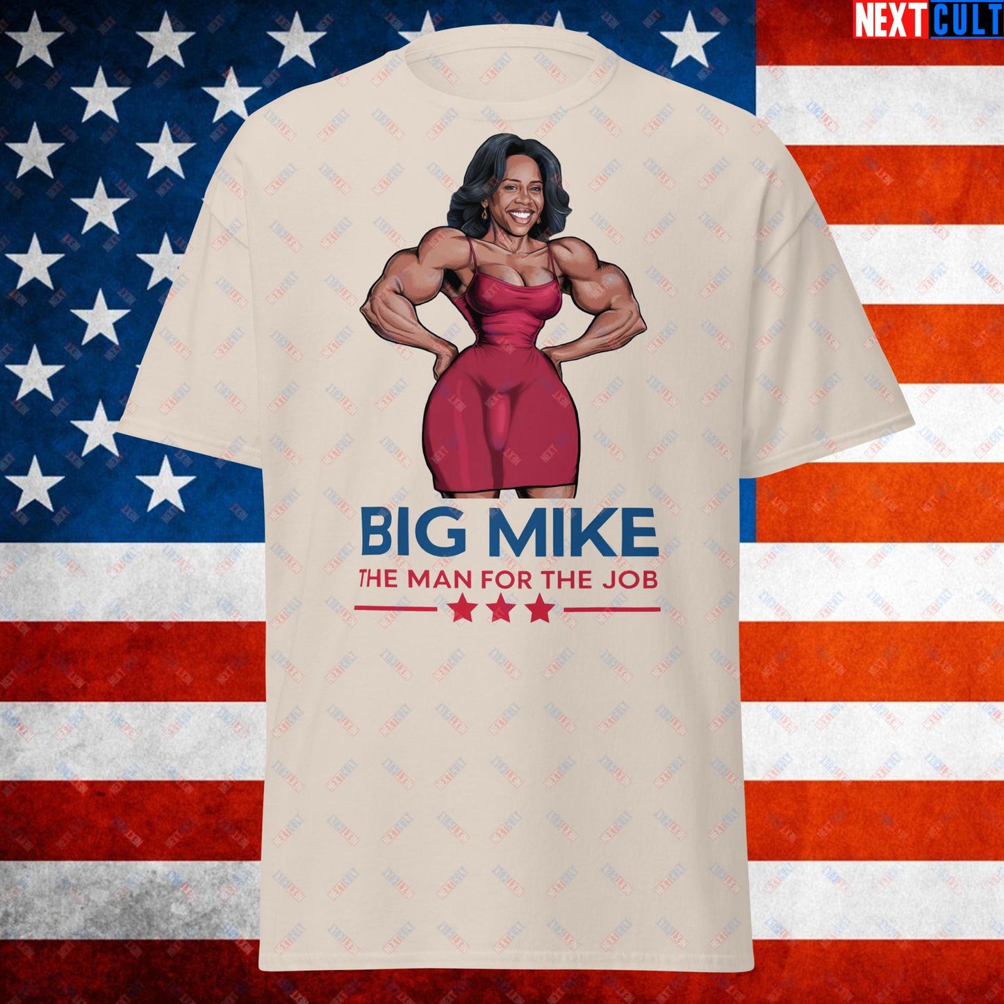 Big Mike Michelle Obama is a Man Funny Conspiracy Theory Unisex tee Natural T-shirts Conspiracy Theories Democrats Obama Politics Next Cult Brand