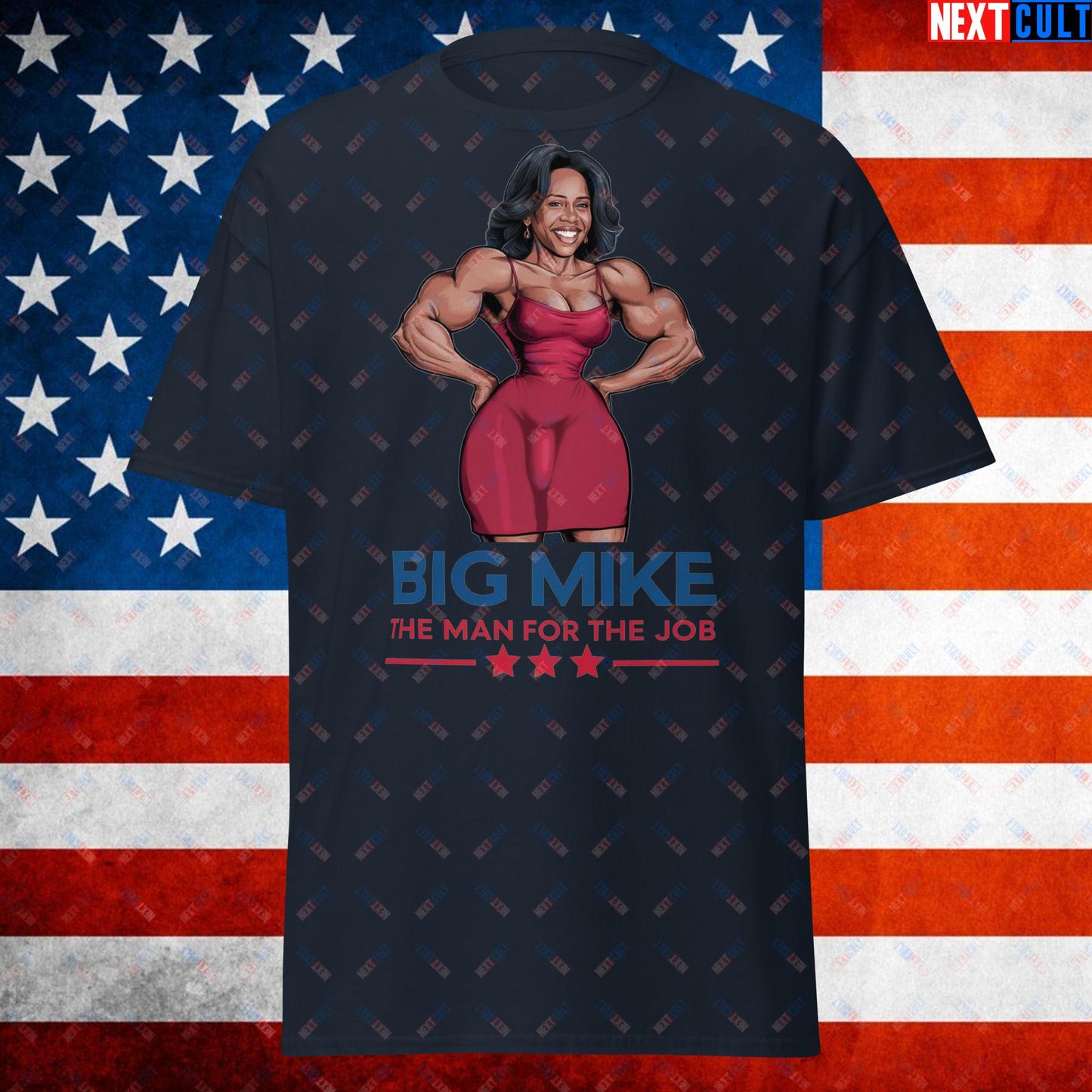 Big Mike Michelle Obama is a Man Funny Conspiracy Theory Unisex tee Navy T-shirts Conspiracy Theories Democrats Obama Politics Next Cult Brand