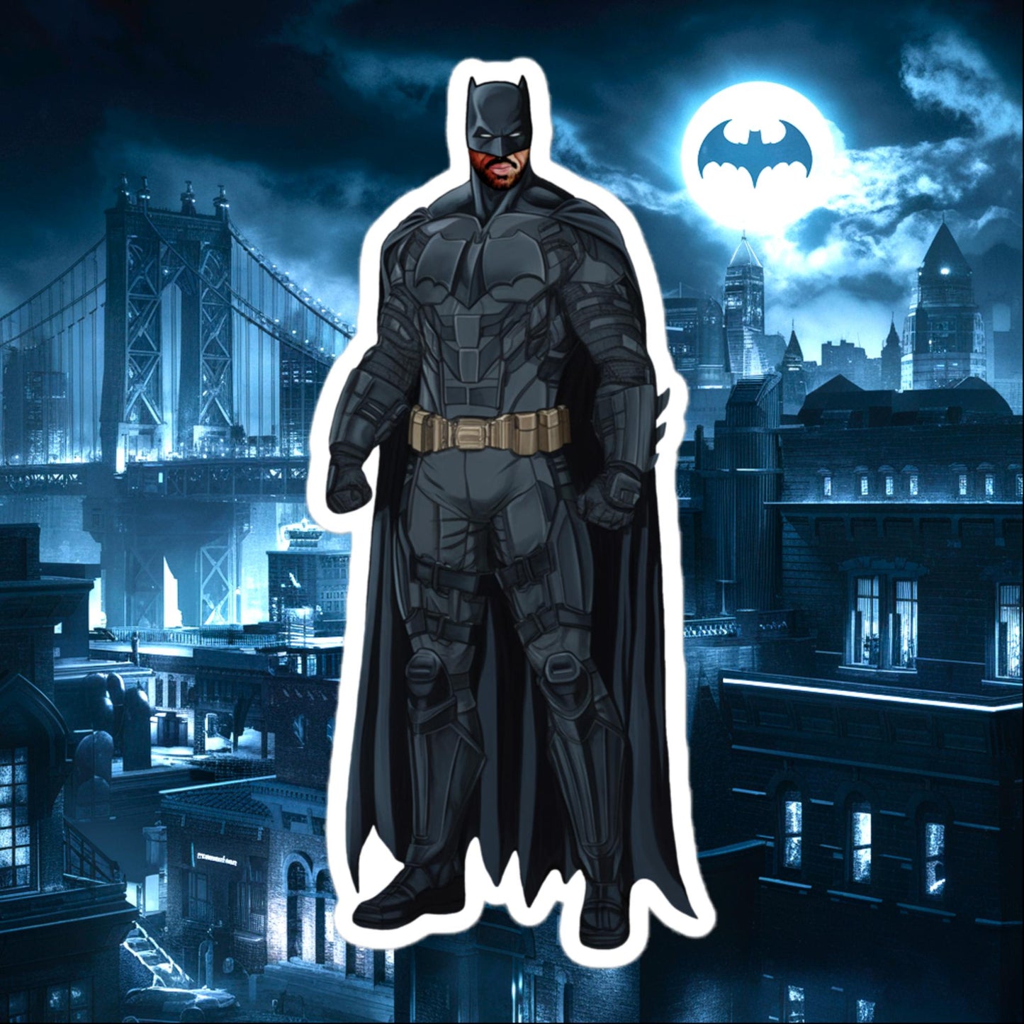 Black Batman Blackman Superheroes Bubble-free stickers 5.5″×5.5″ Stickers Batman Justice League Movies Superheroes Next Cult Brand