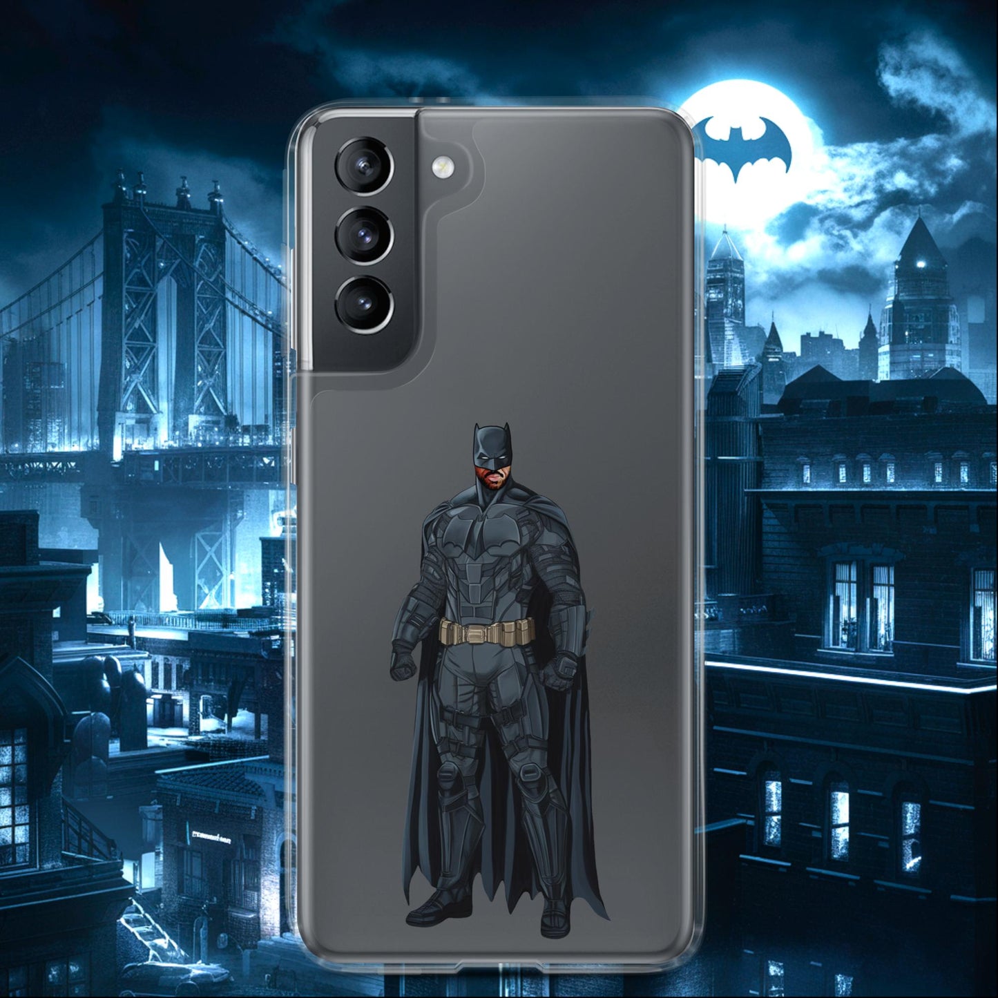 Black Batman Blackman Superheroes Clear Case for Samsung Samsung Galaxy S21 Mobile Phone Cases Batman Movies Superheroes Next Cult Brand