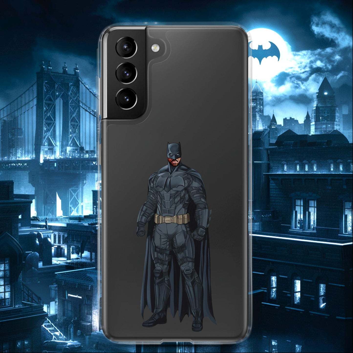 Black Batman Blackman Superheroes Clear Case for Samsung Samsung Galaxy S21 Plus Mobile Phone Cases Batman Movies Superheroes Next Cult Brand