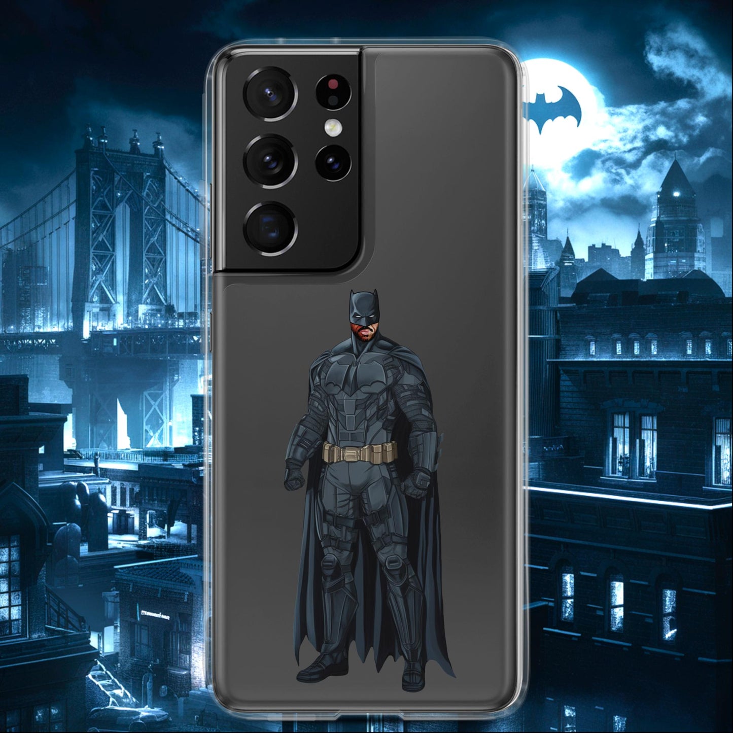 Black Batman Blackman Superheroes Clear Case for Samsung Samsung Galaxy S21 Ultra Mobile Phone Cases Batman Movies Superheroes Next Cult Brand