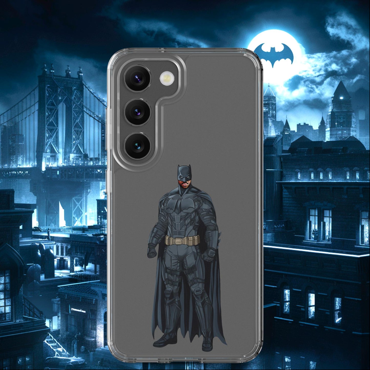 Black Batman Blackman Superheroes Clear Case for Samsung Samsung Galaxy S23 Mobile Phone Cases Batman Movies Superheroes Next Cult Brand