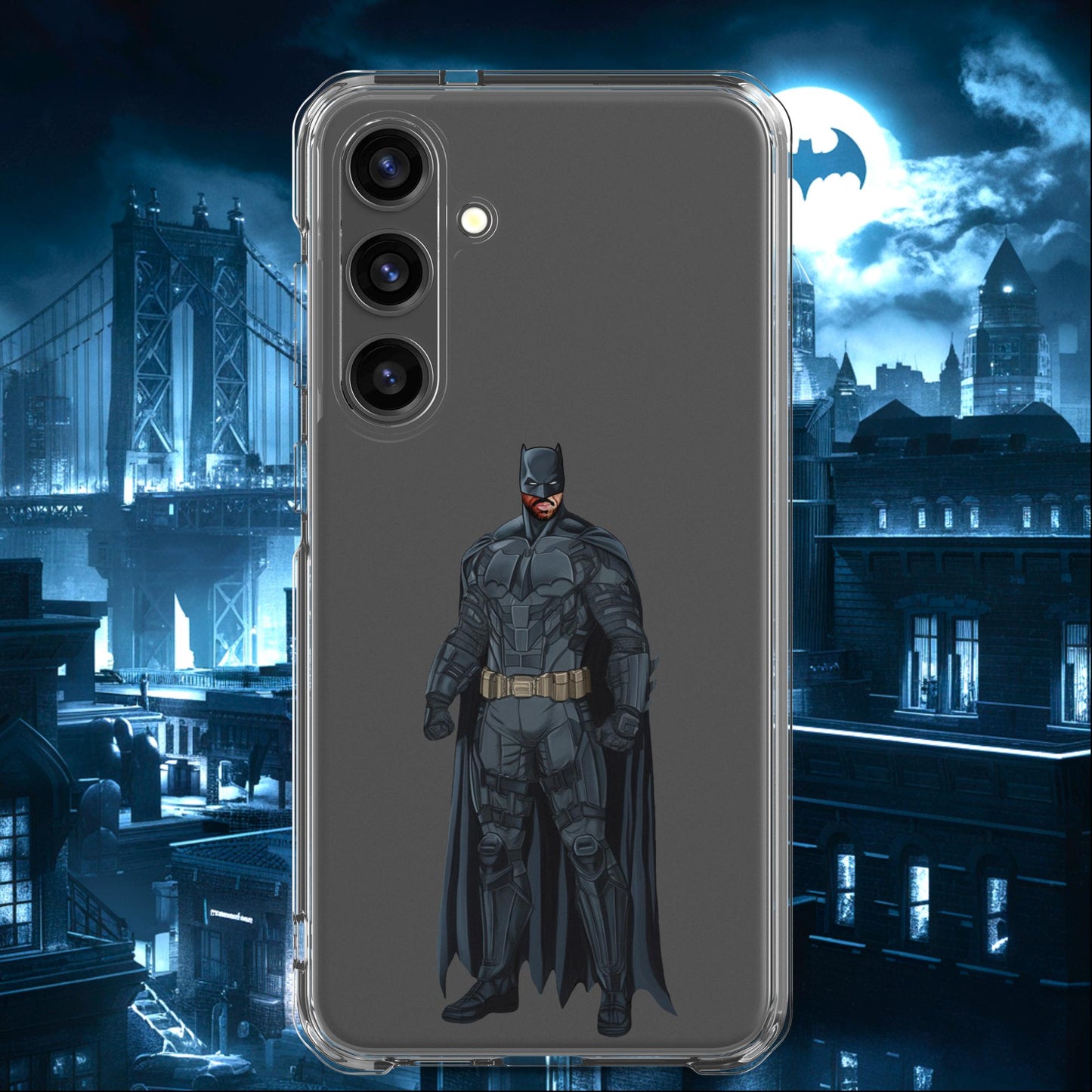 Black Batman Blackman Superheroes Clear Case for Samsung Samsung Galaxy S24 Plus Mobile Phone Cases Batman Movies Superheroes Next Cult Brand
