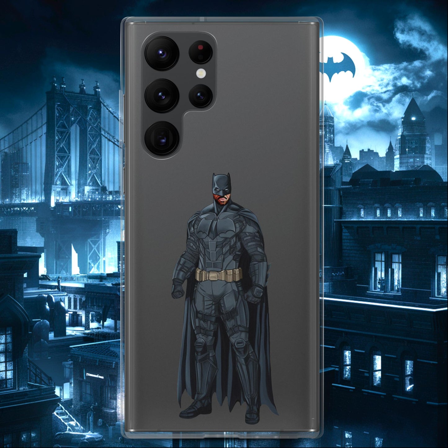 Black Batman Blackman Superheroes Clear Case for Samsung Samsung Galaxy S22 Ultra Mobile Phone Cases Batman Movies Superheroes Next Cult Brand