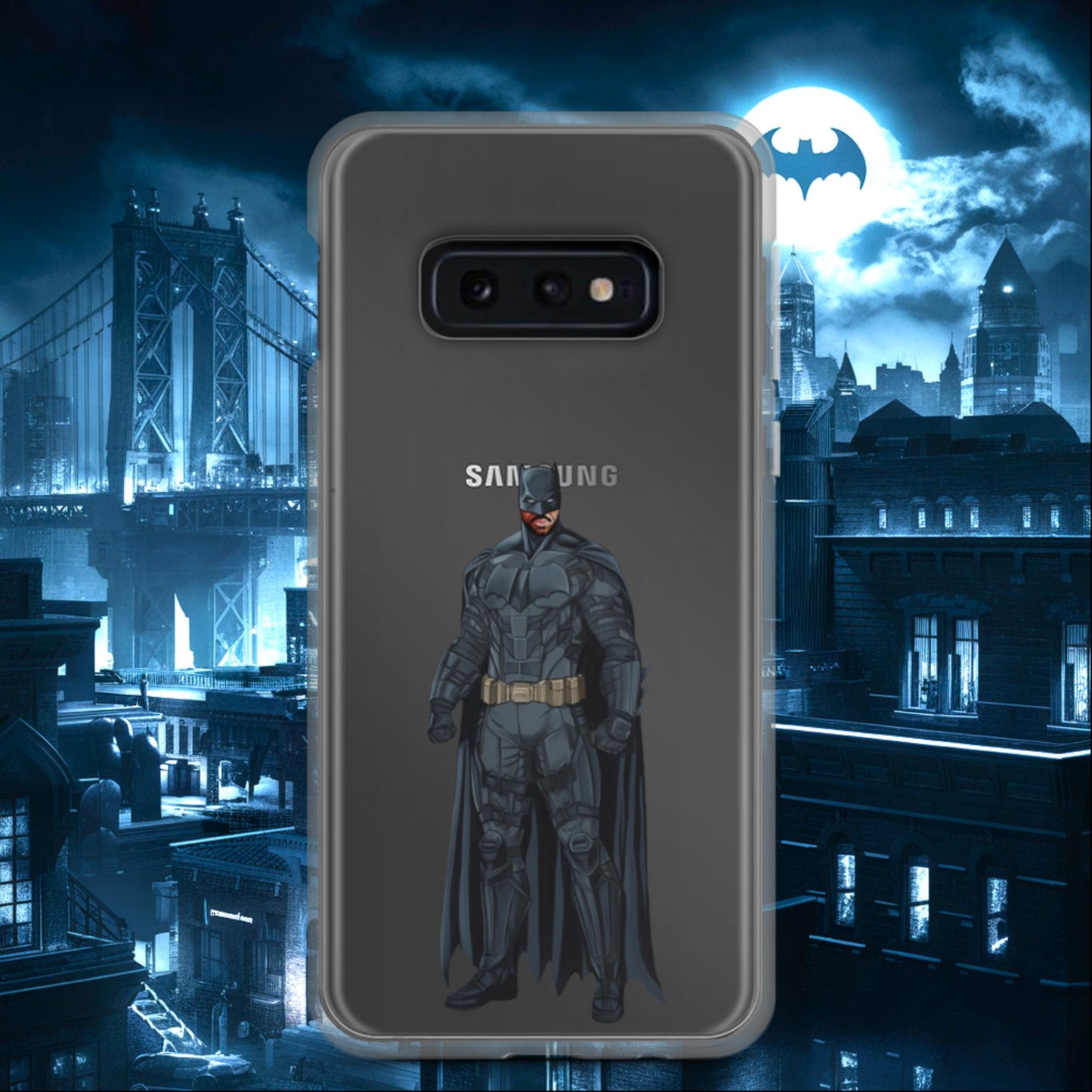 Black Batman Blackman Superheroes Clear Case for Samsung Samsung Galaxy S10e Mobile Phone Cases Batman Movies Superheroes Next Cult Brand