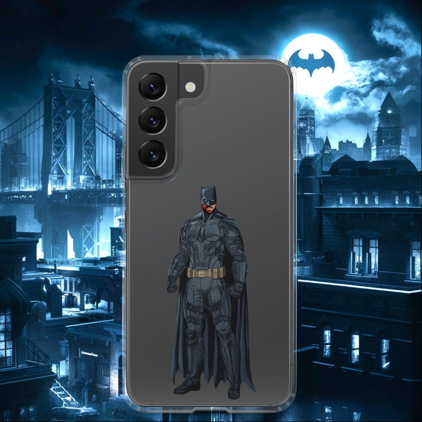 Black Batman Blackman Superheroes Clear Case for Samsung Samsung Galaxy S22 Mobile Phone Cases Batman Movies Superheroes Next Cult Brand