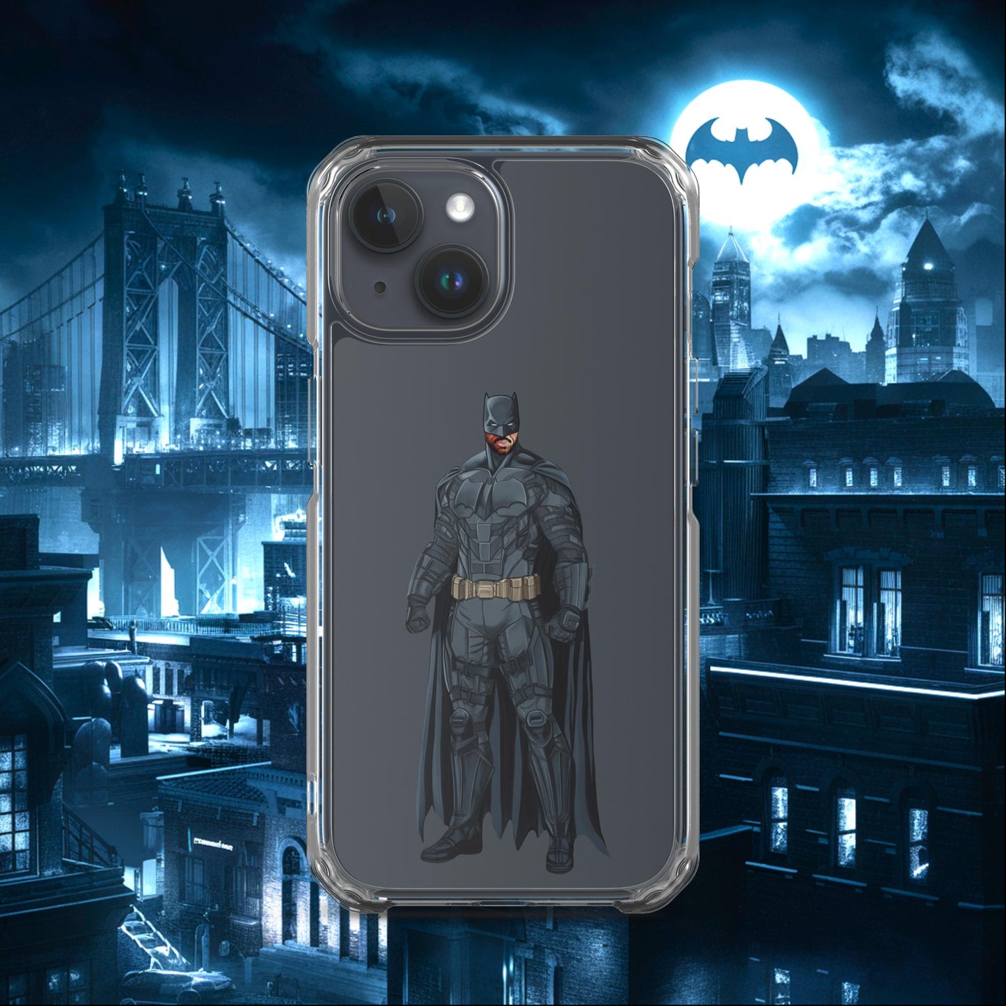 Black Batman Blackman Superheroes Clear Case for iPhone iPhone 15 Mobile Phone Cases Batman Movies Superheroes Next Cult Brand
