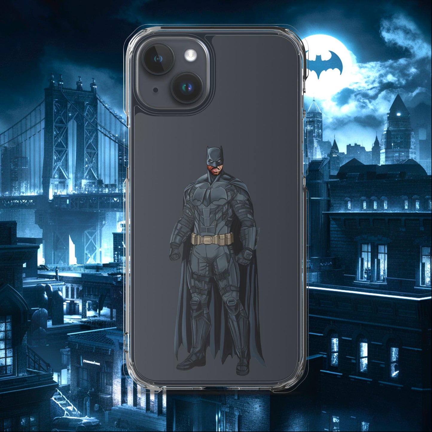 Black Batman Blackman Superheroes Clear Case for iPhone iPhone 15 Plus Mobile Phone Cases Batman Movies Superheroes Next Cult Brand