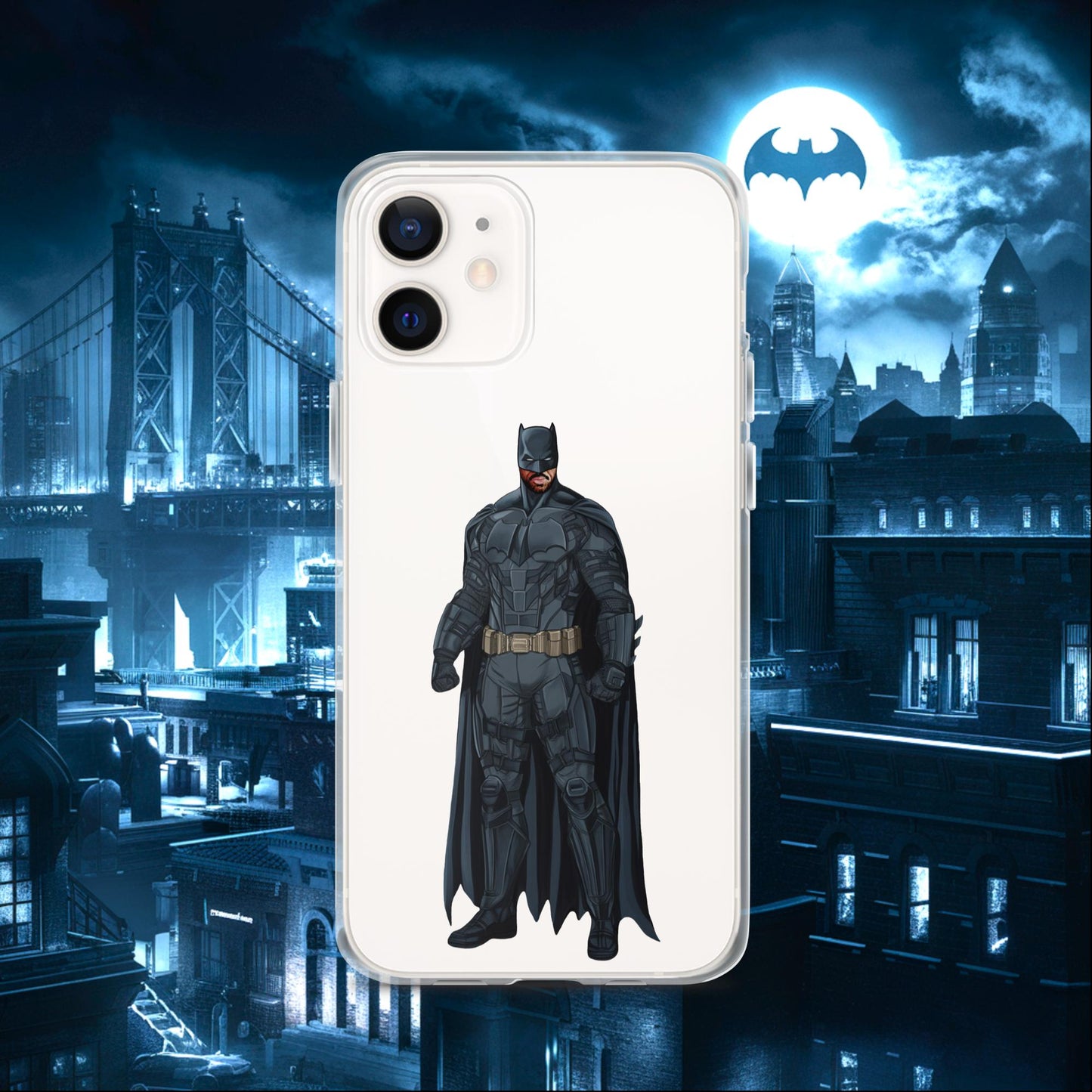 Black Batman Blackman Superheroes Clear Case for iPhone iPhone 12 Mobile Phone Cases Batman Movies Superheroes Next Cult Brand