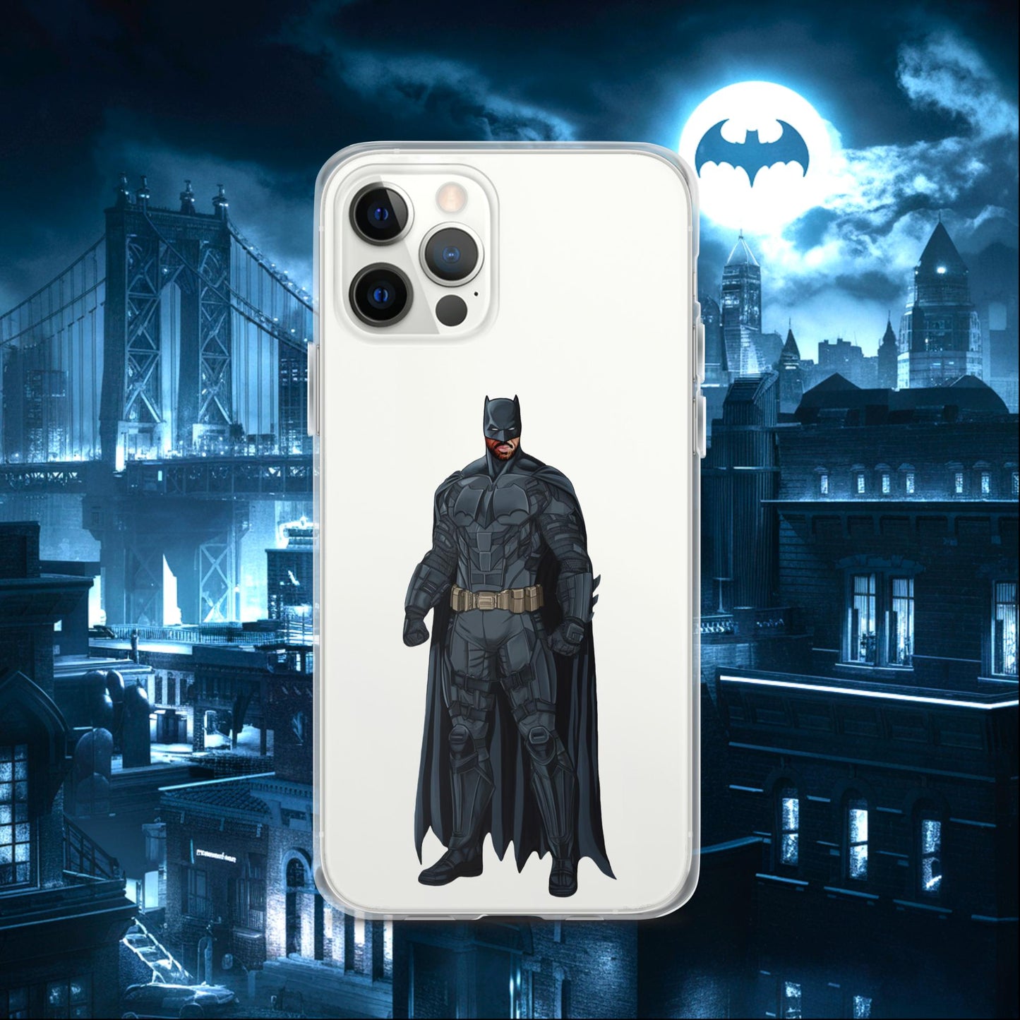 Black Batman Blackman Superheroes Clear Case for iPhone iPhone 12 Pro Mobile Phone Cases Batman Movies Superheroes Next Cult Brand