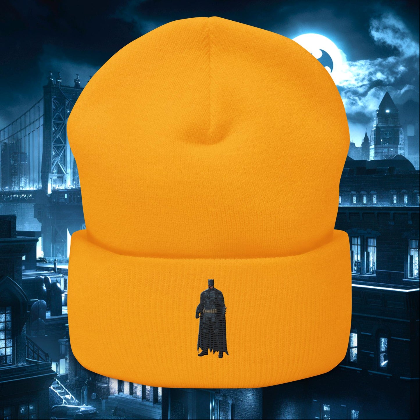 Black Batman Blackman Superheroes Cuffed Beanie Gold Hats Batman Movies Superheroes Next Cult Brand