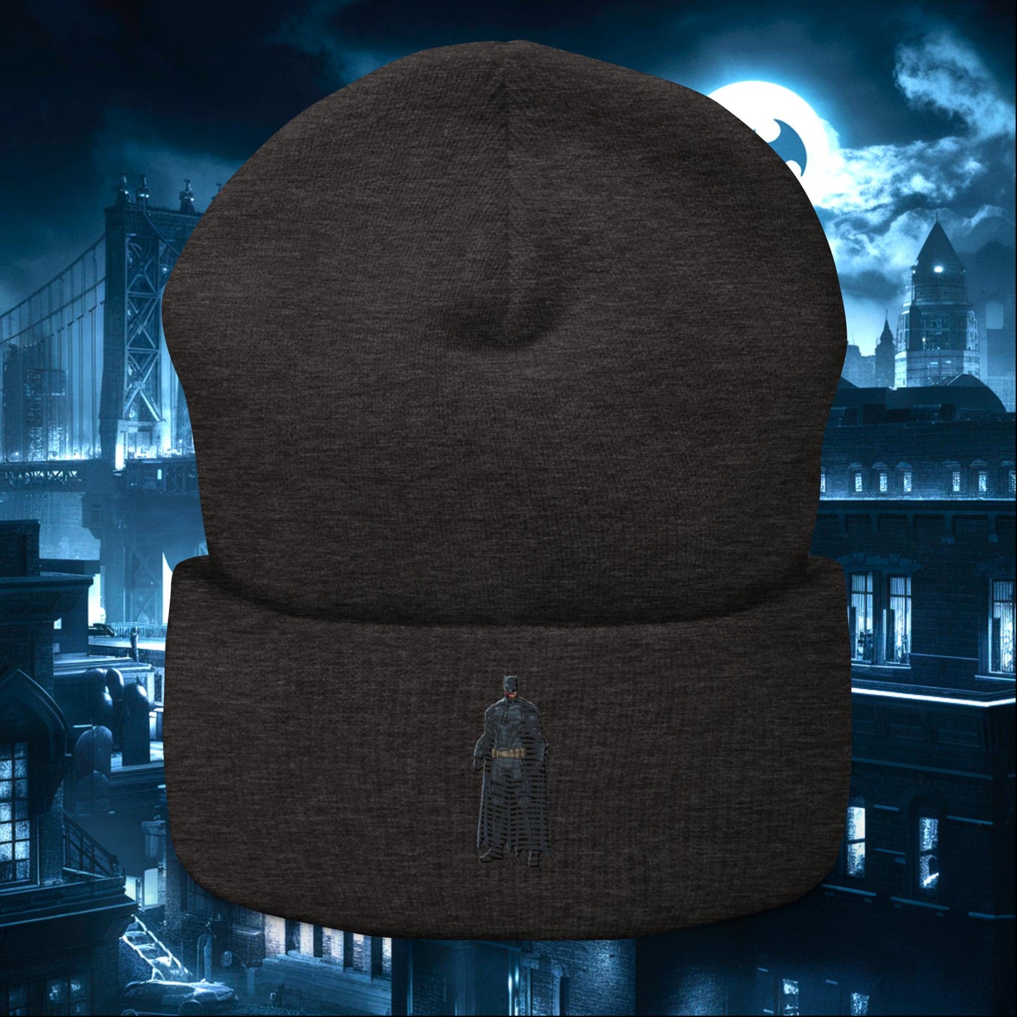 Black Batman Blackman Superheroes Cuffed Beanie Dark Grey Hats Batman Movies Superheroes Next Cult Brand
