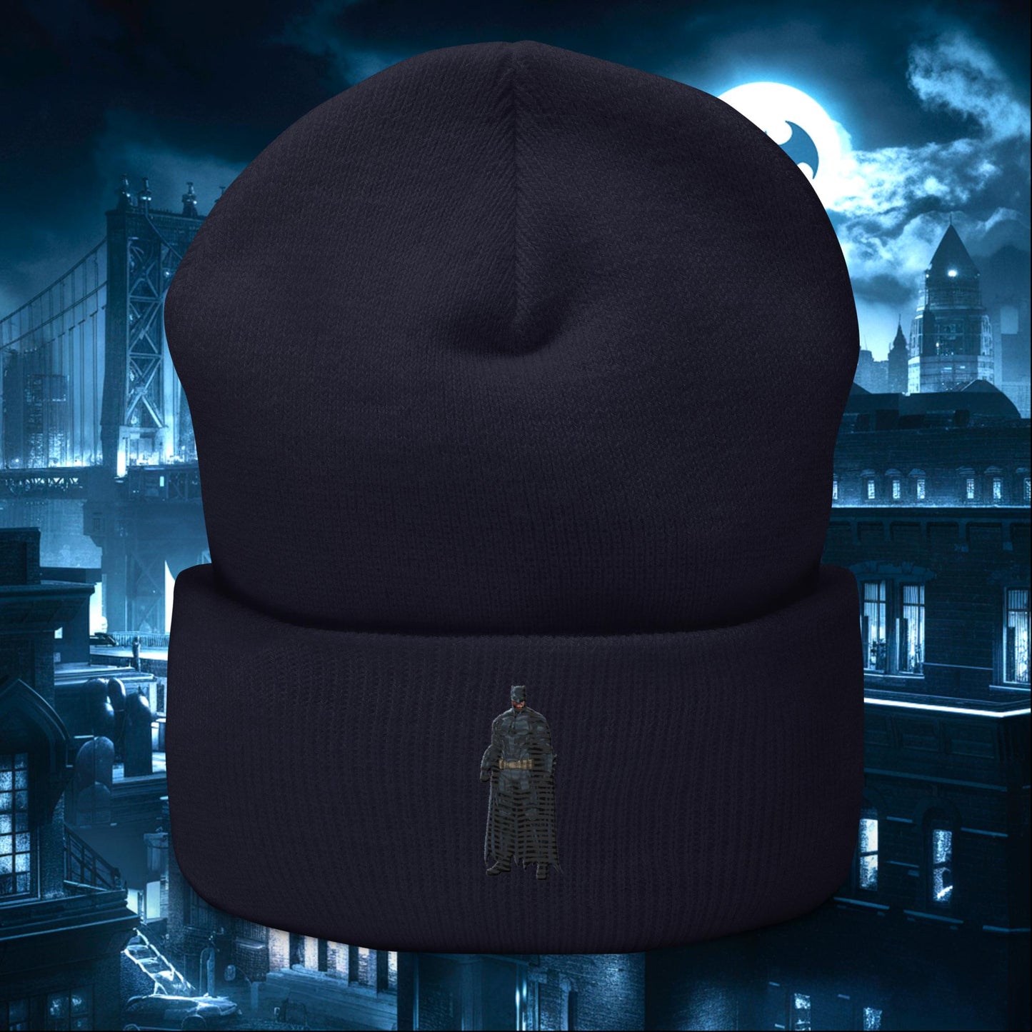 Black Batman Blackman Superheroes Cuffed Beanie Navy Hats Batman Justice League Movies Superheroes Next Cult Brand
