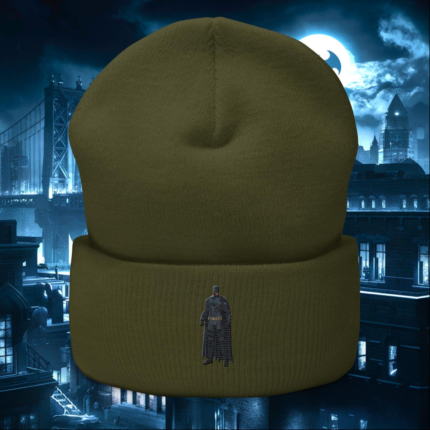 Black Batman Blackman Superheroes Cuffed Beanie Olive Hats Batman Movies Superheroes Next Cult Brand
