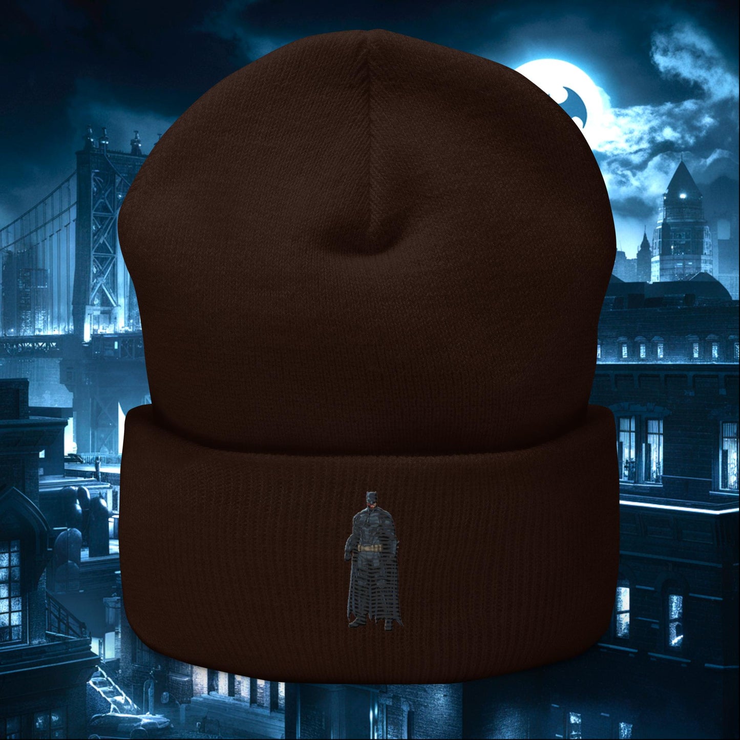 Black Batman Blackman Superheroes Cuffed Beanie Brown Hats Batman Justice League Movies Superheroes Next Cult Brand