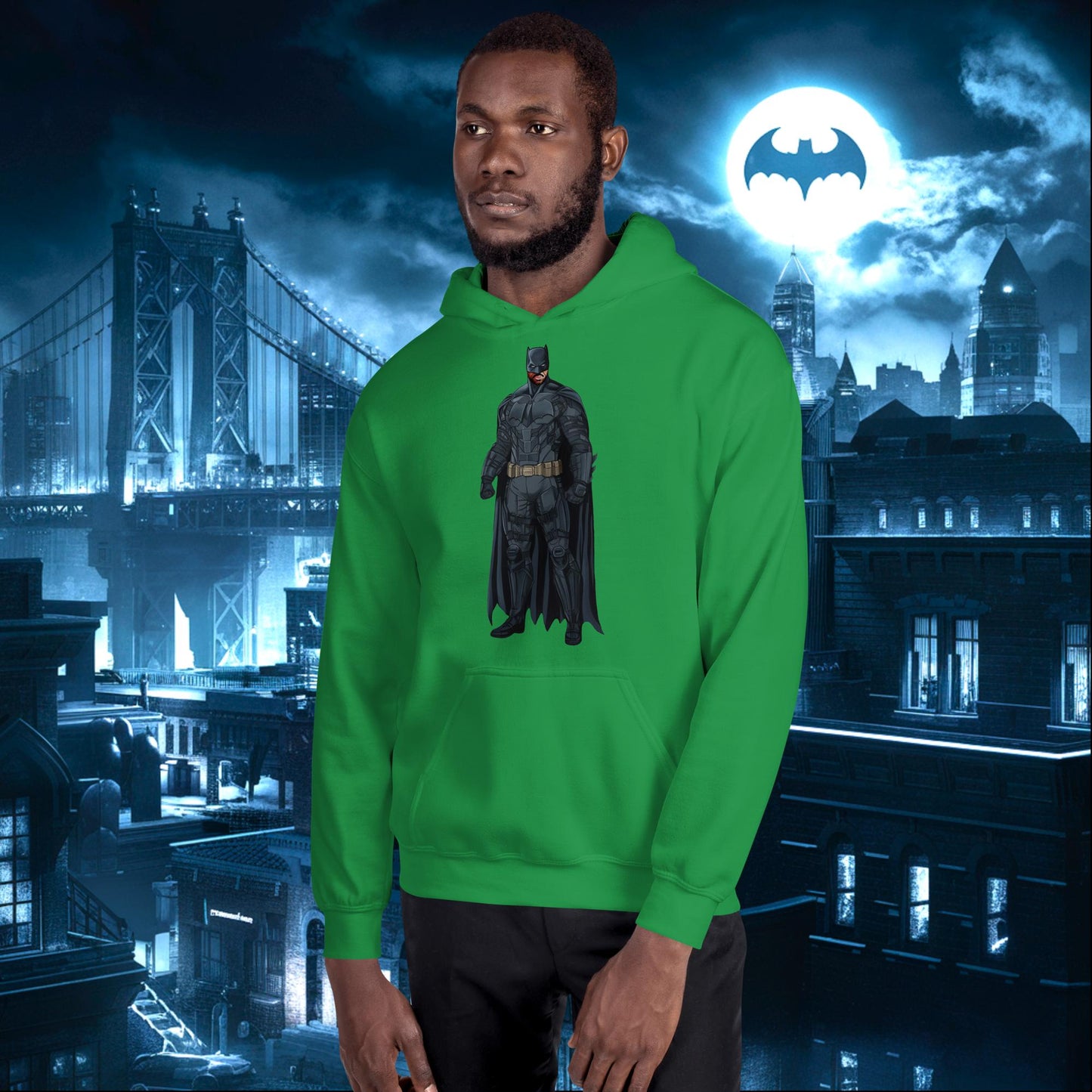 Black Batman Blackman Superheroes Unisex Hoodie Irish Green Hoodies Batman Justice League Movies Superheroes Next Cult Brand