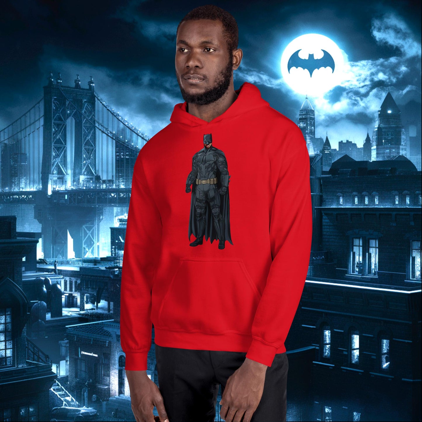 Black Batman Blackman Superheroes Unisex Hoodie Red Hoodies Batman Justice League Movies Superheroes Next Cult Brand