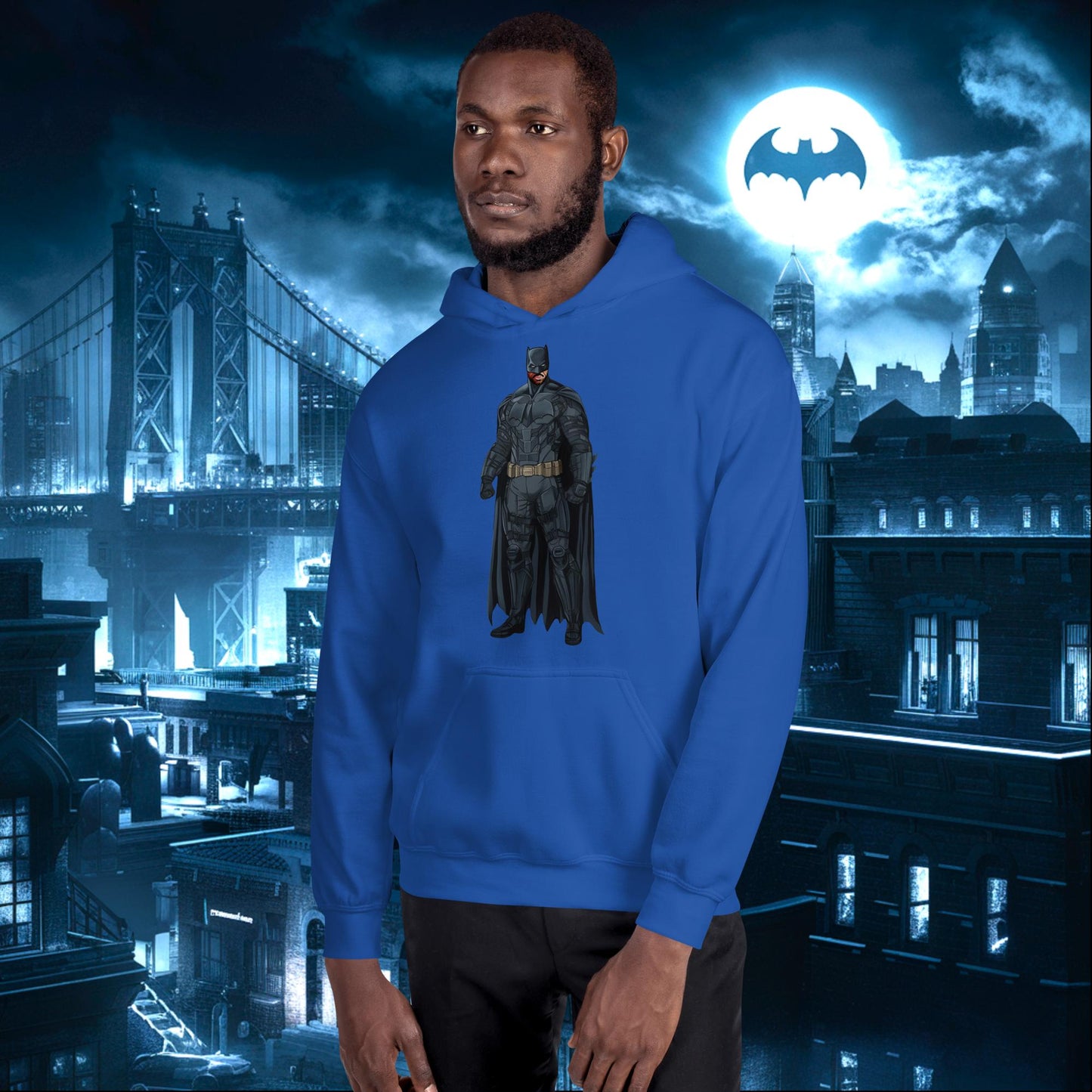 Black Batman Blackman Superheroes Unisex Hoodie Royal Hoodies Batman Justice League Movies Superheroes Next Cult Brand