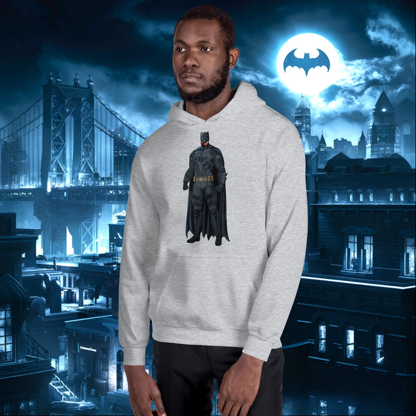 Black Batman Blackman Superheroes Unisex Hoodie Sport Grey Hoodies Batman Justice League Movies Superheroes Next Cult Brand