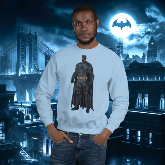 Black Batman Blackman Superheroes Unisex Sweatshirt Light Blue Sweatshirts Batman Justice League Movies Superheroes Next Cult Brand