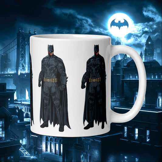Black Batman Blackman Superheroes White glossy mug Default Title Mugs Batman Justice League Movies Superheroes Next Cult Brand
