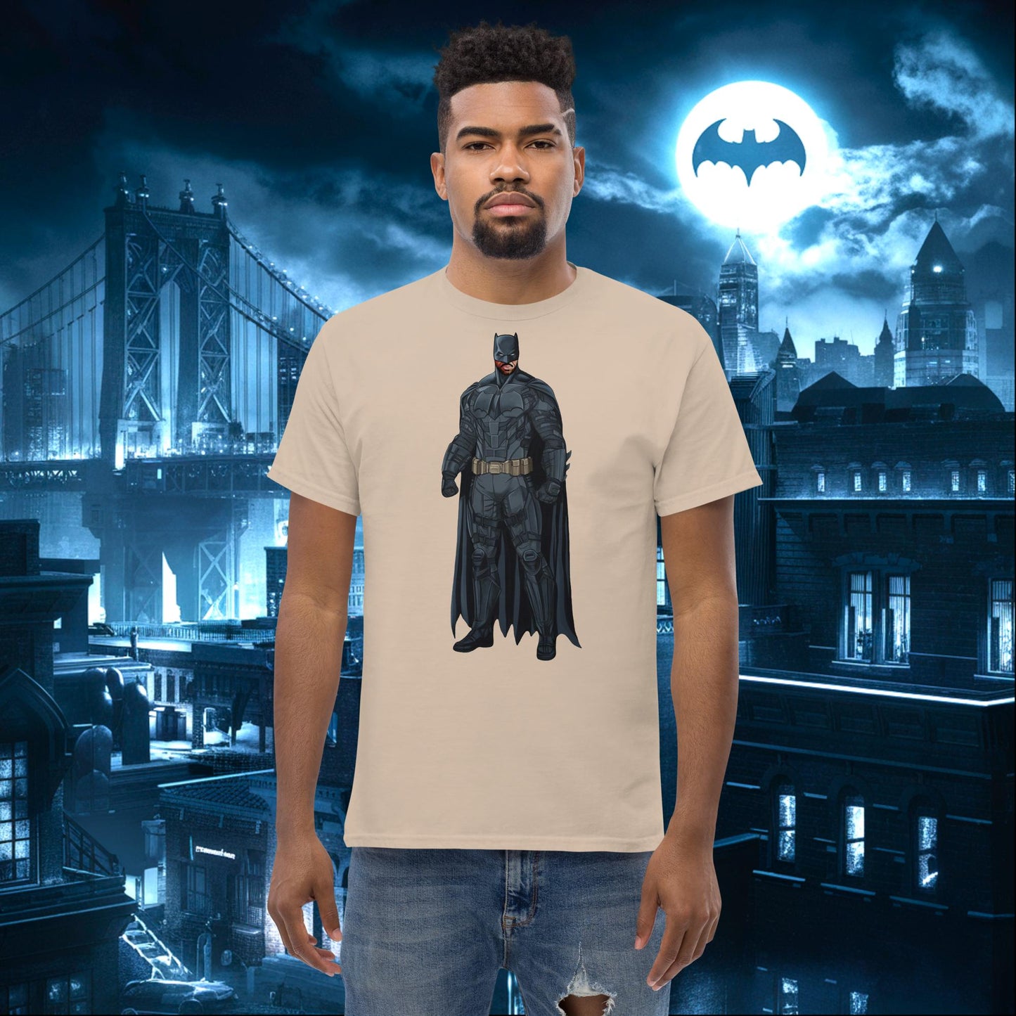Black Batman Blackman Superheroes tee Sand T-shirts Batman Movies Superheroes Next Cult Brand