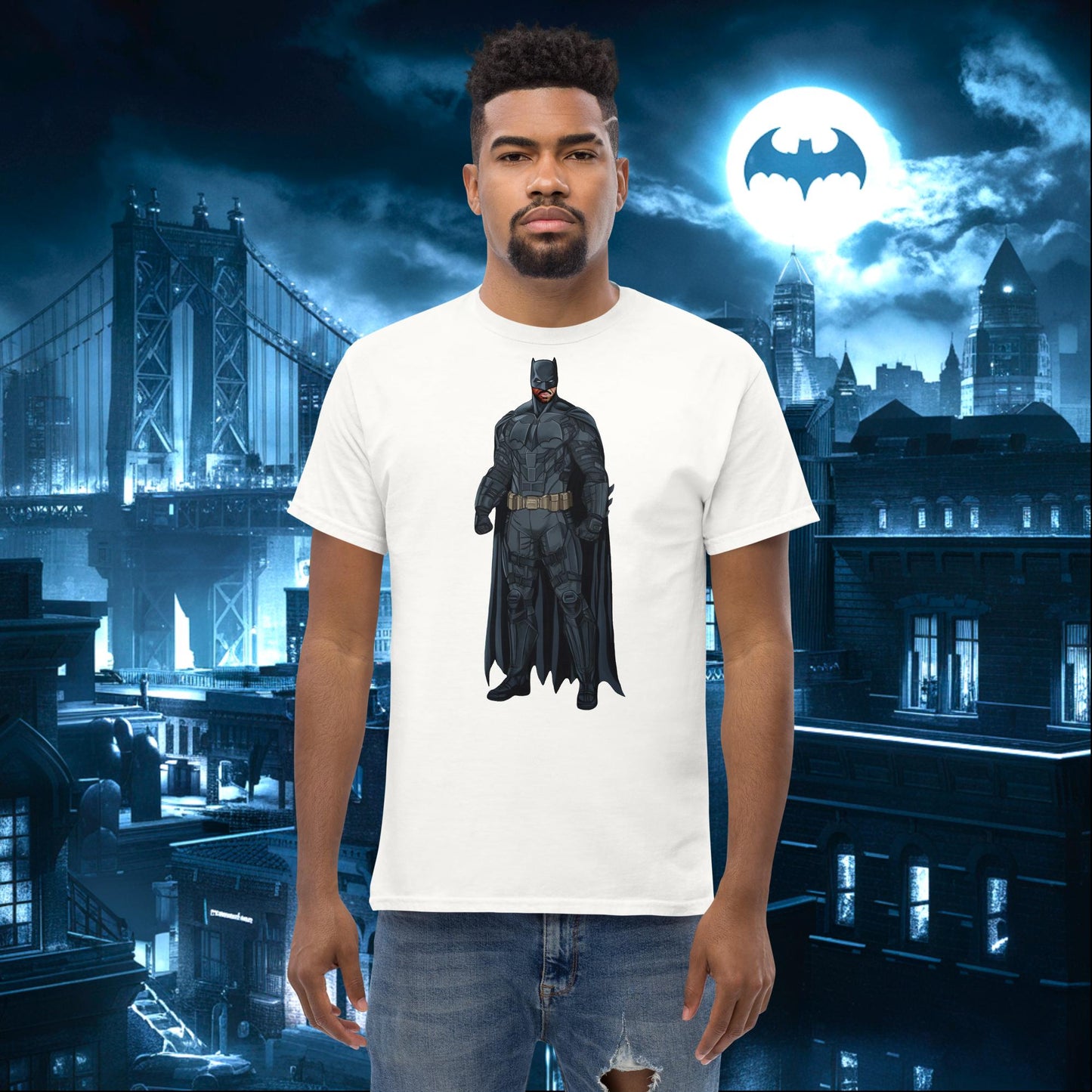 Black Batman Blackman Superheroes tee White T-shirts Batman Movies Superheroes Next Cult Brand