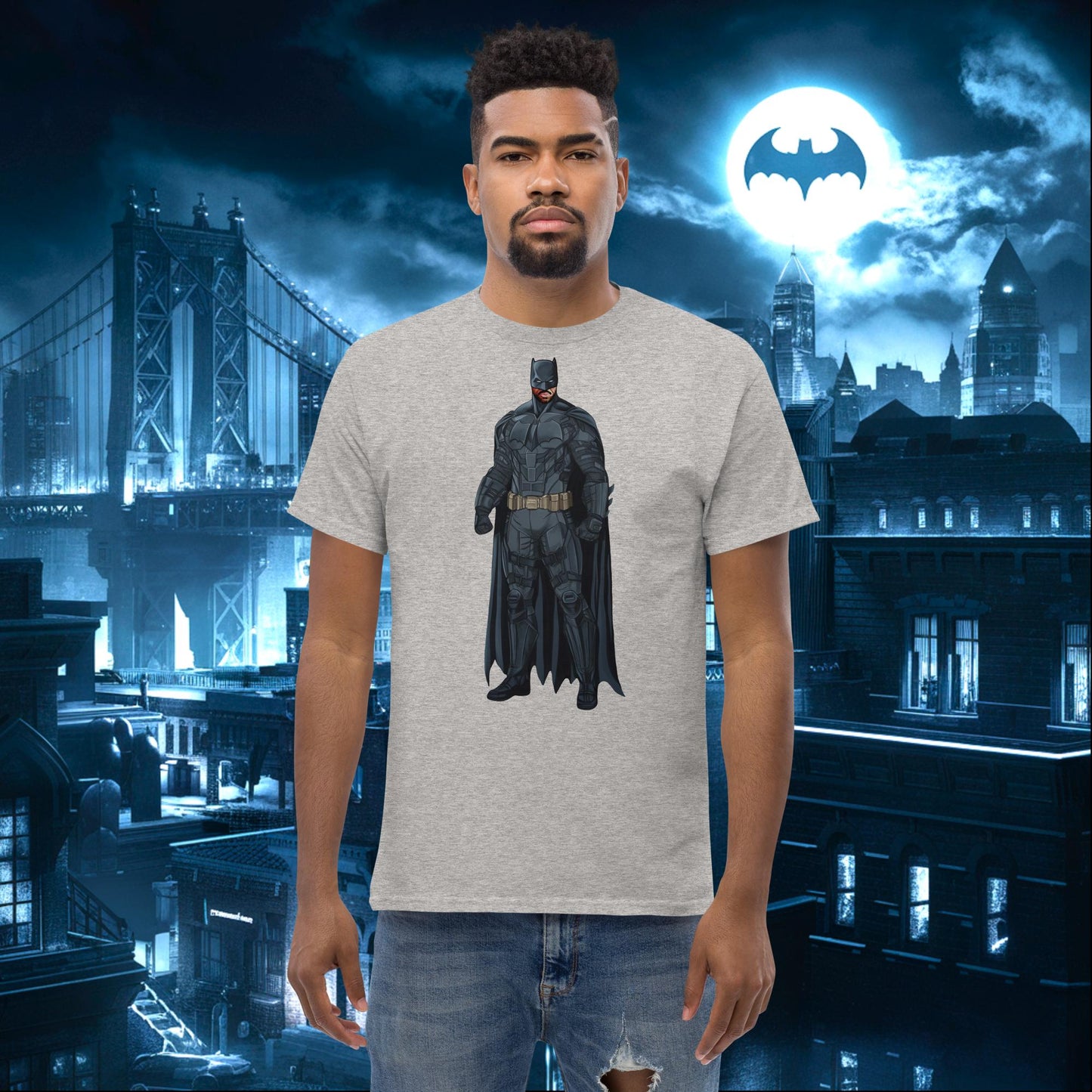 Black Batman Blackman Superheroes tee Sport Grey T-shirts Batman Movies Superheroes Next Cult Brand