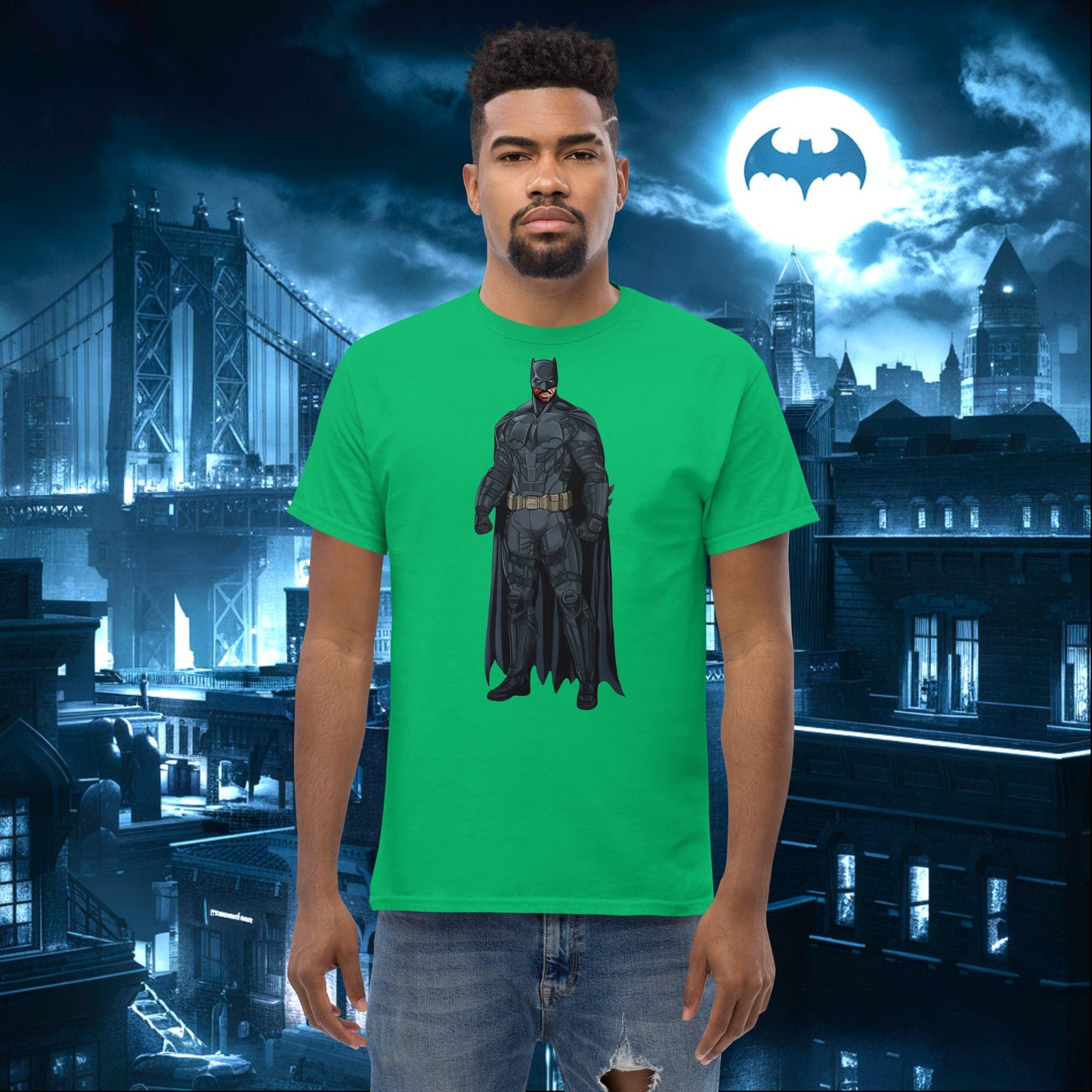 Black Batman Blackman Superheroes tee Irish Green T-shirts Batman Movies Superheroes Next Cult Brand